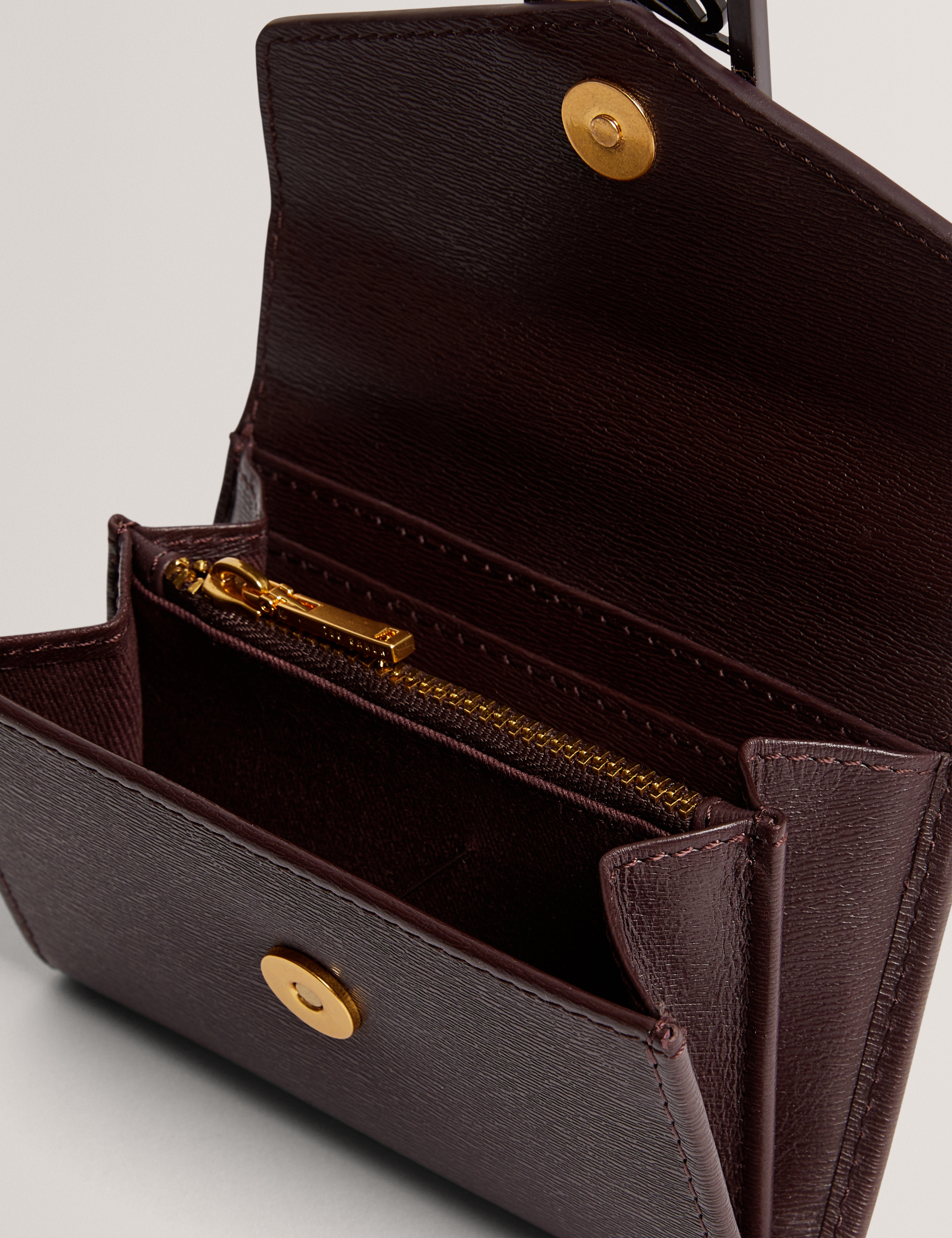 أنيليسا محفظة صغيرة من الجلد باللون الأحمر الداكن