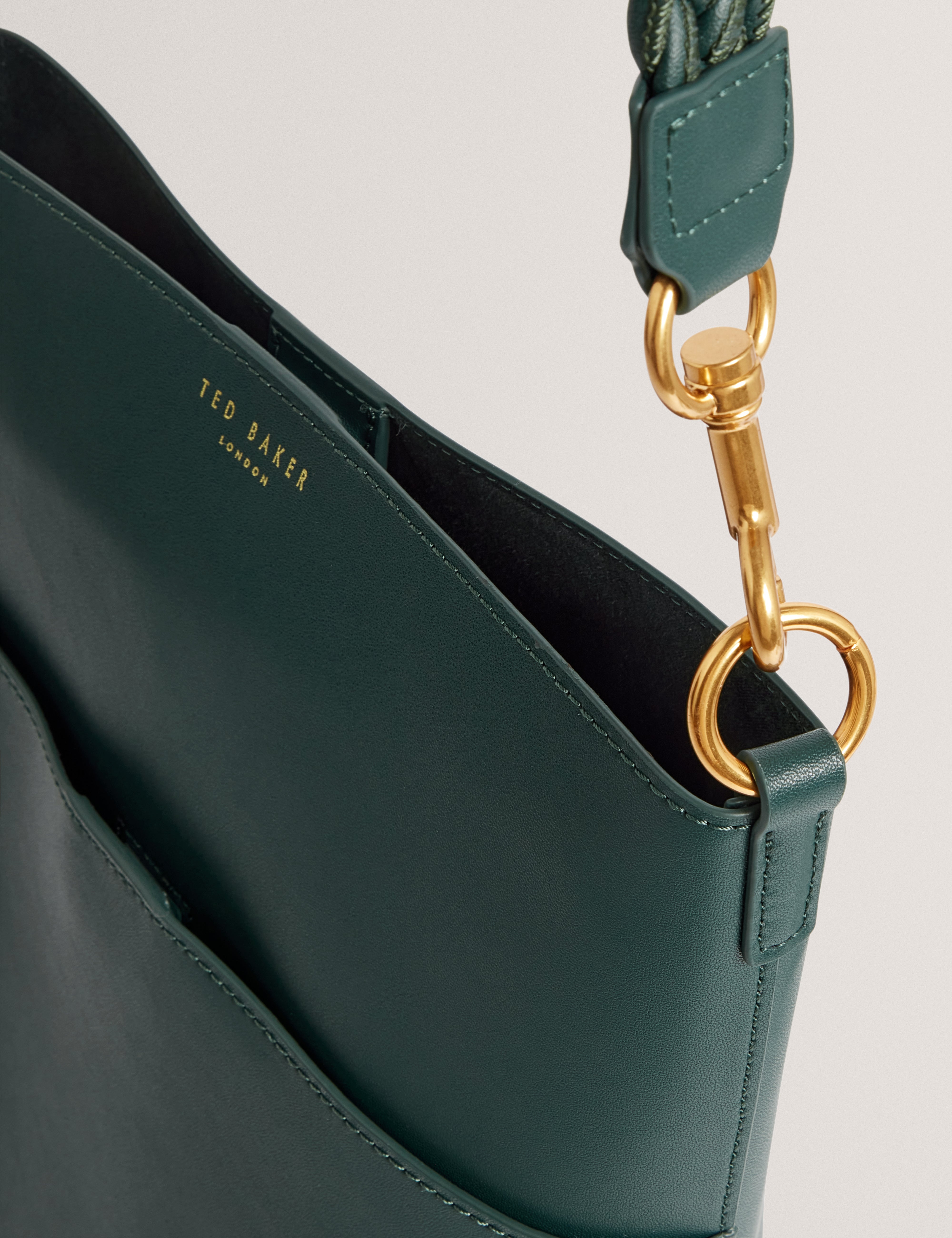 Wannda Weave Handle Leather Medium Bucket Bag Green
