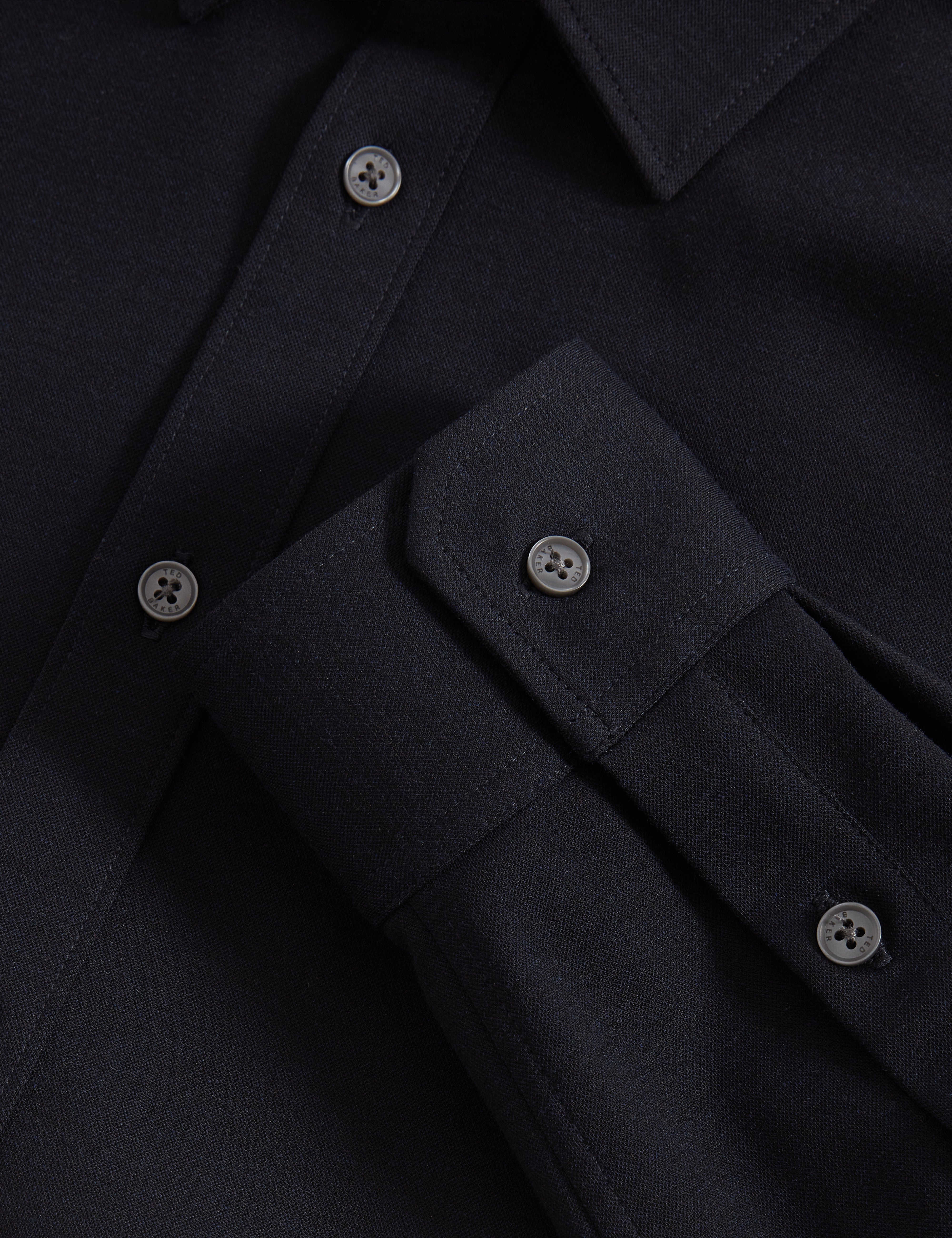 Nortun Ls Regular Fit Wool Blend Knitted Shirt Navy