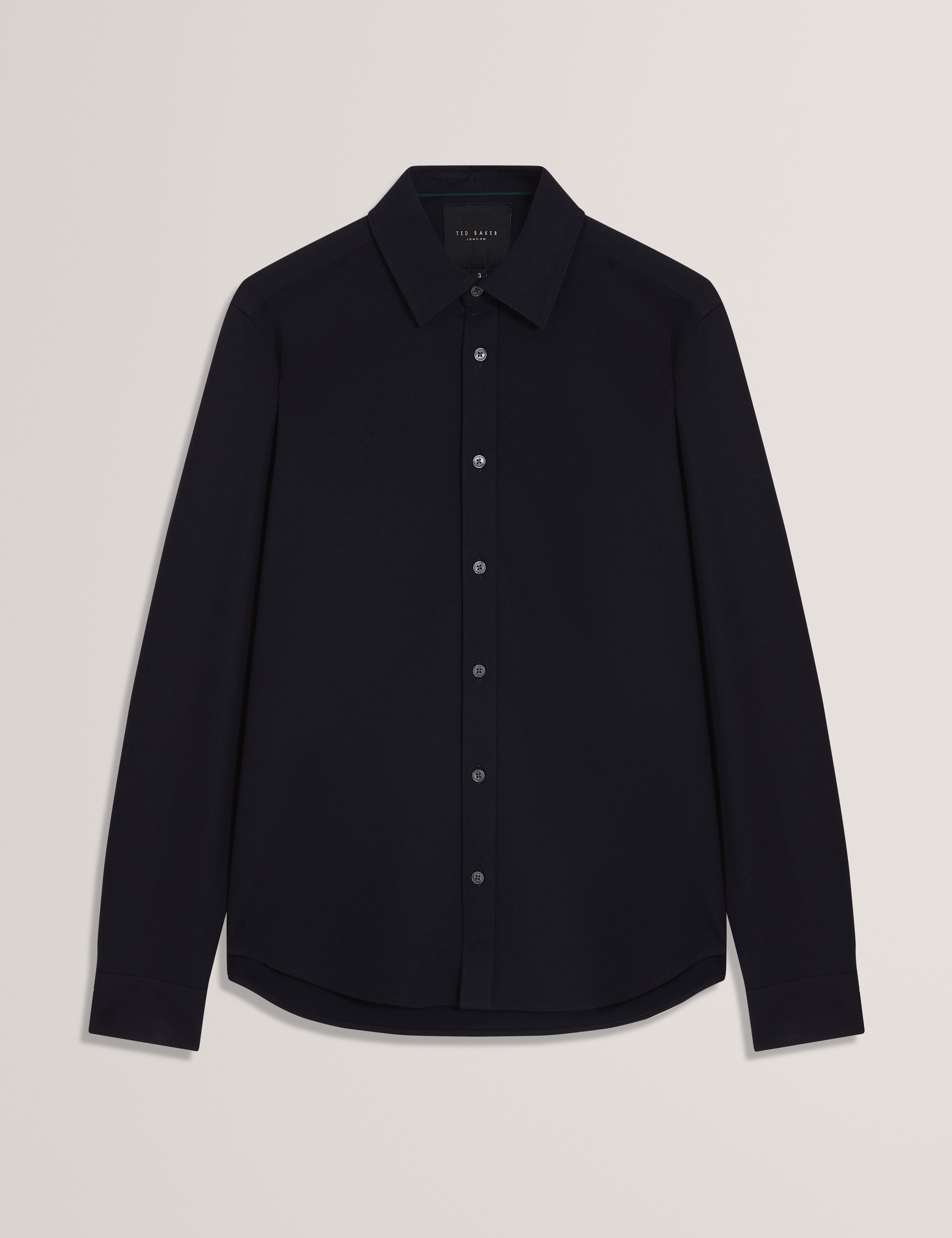 Nortun Ls Regular Fit Wool Blend Knitted Shirt Navy