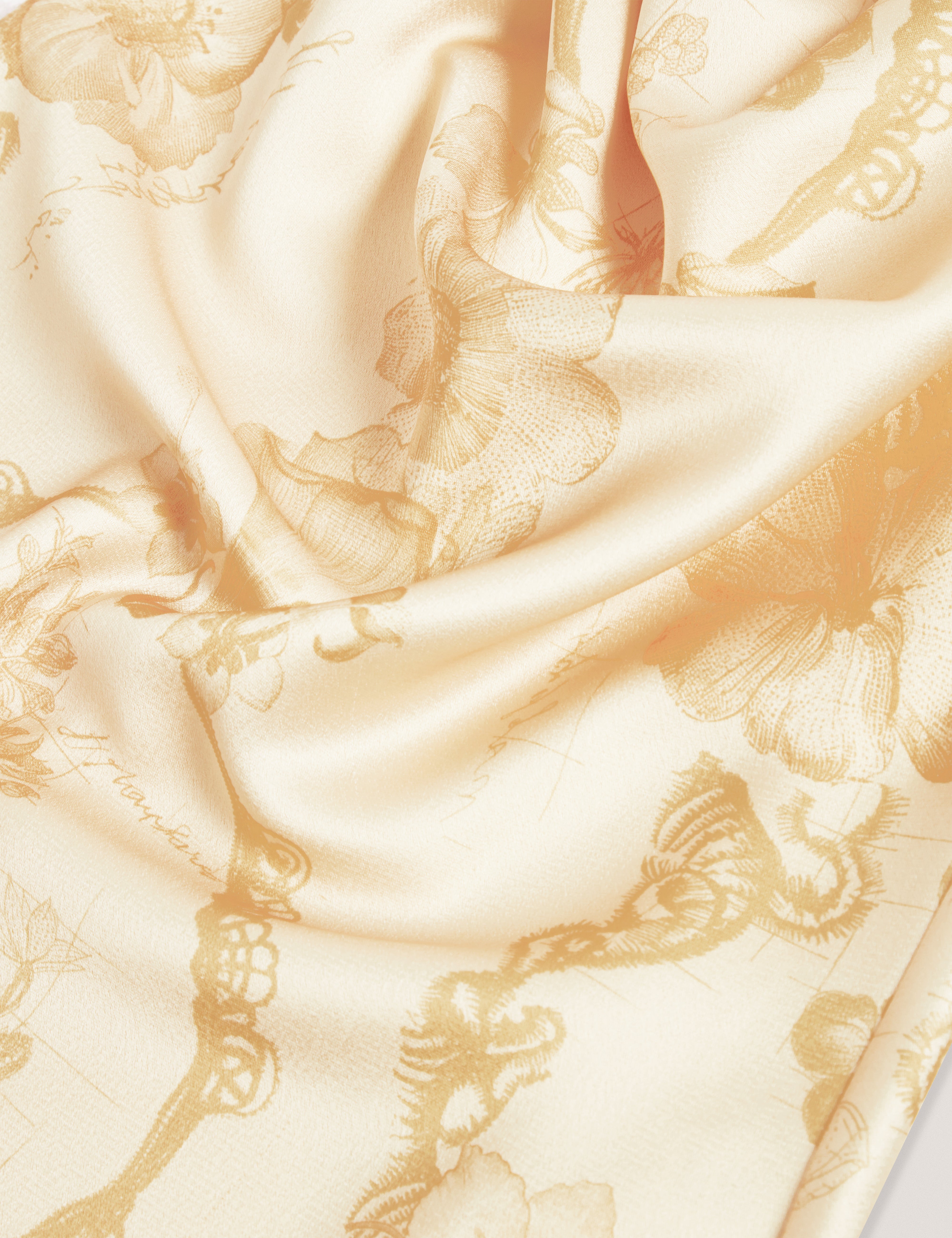 Cobla Print Sleeveless Drape Neck Top Lt-Yellow