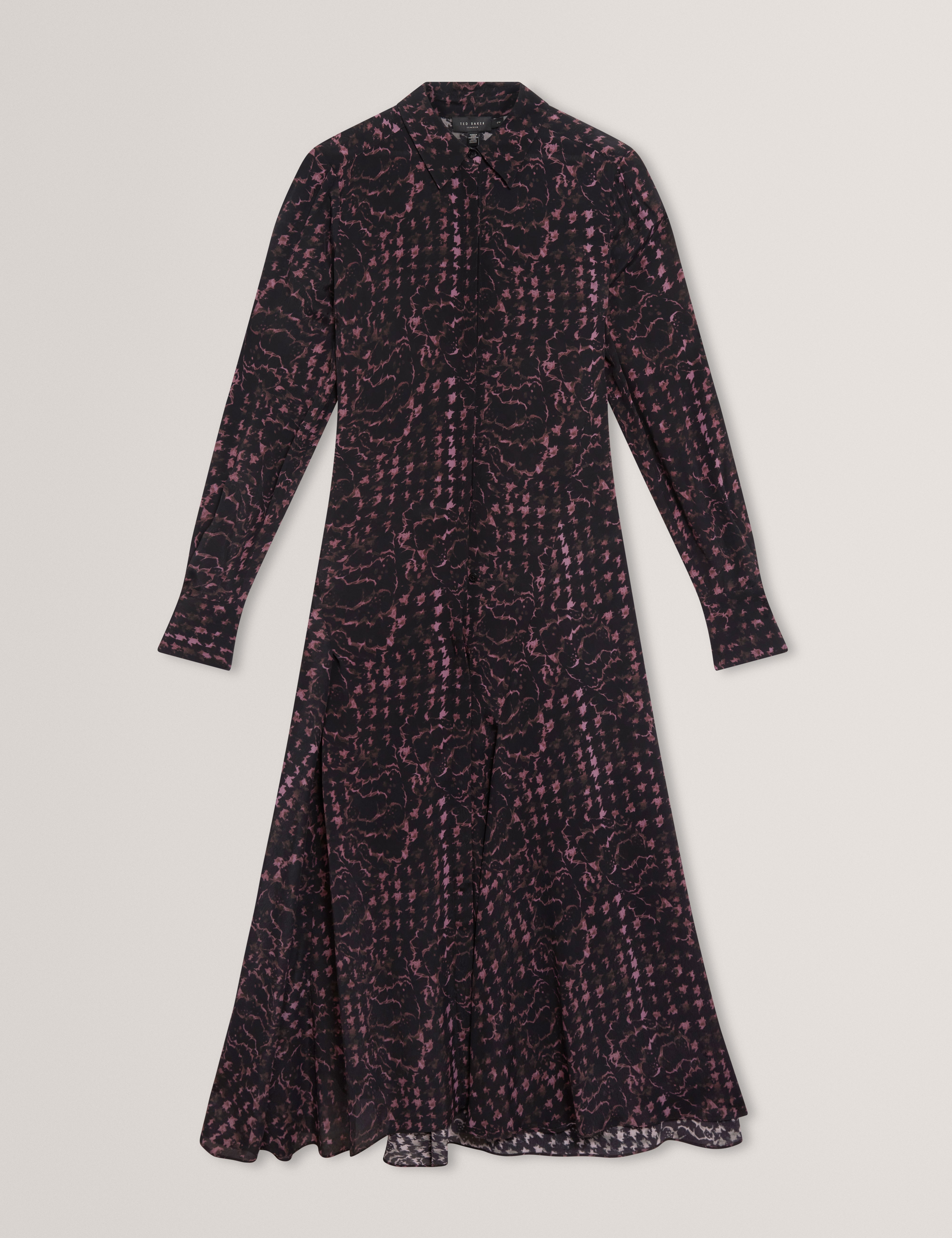Biscaya Printed Midi Shirt Dress Black