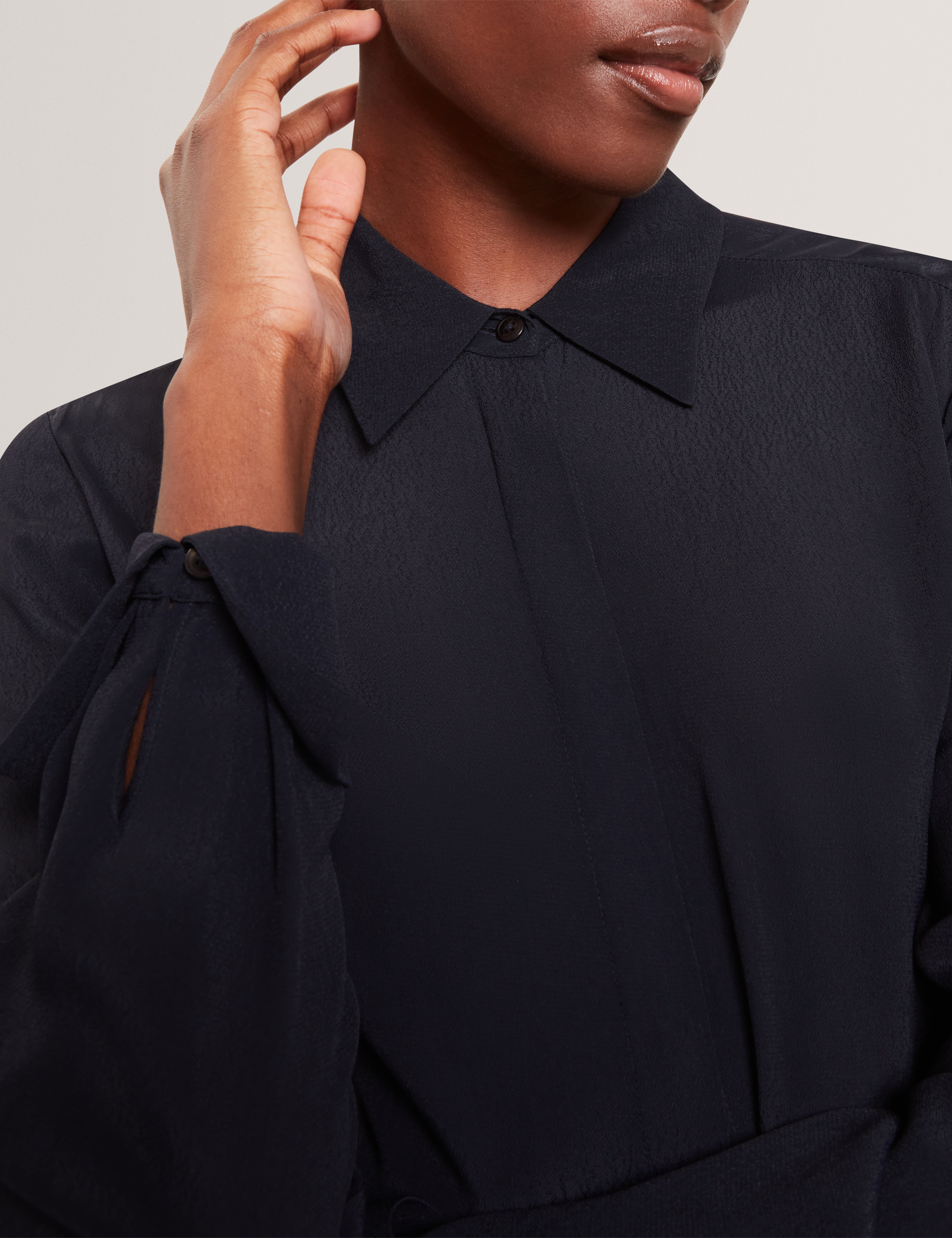 Aluma Midi Shirt Dress Navy