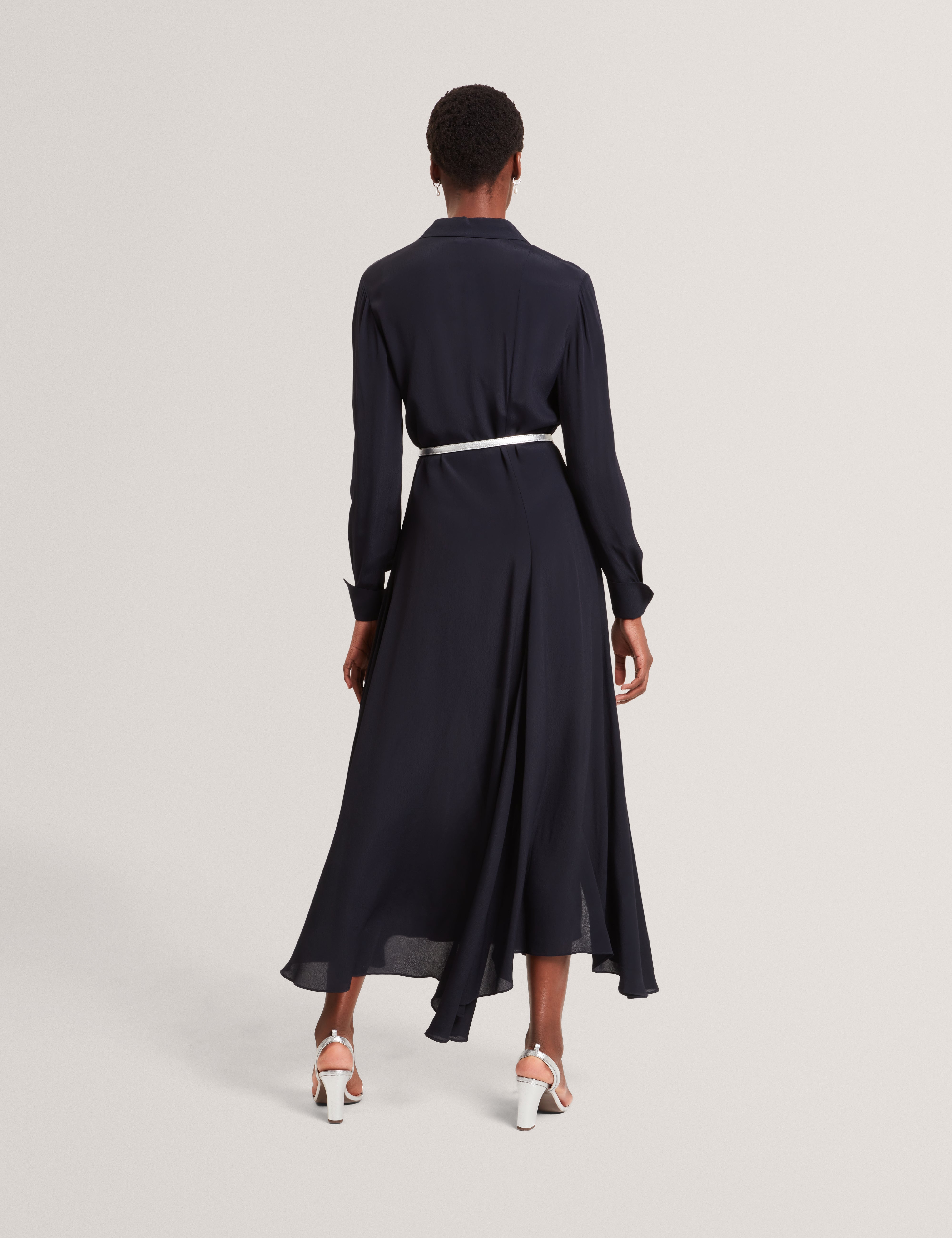 Aluma Midi Shirt Dress Navy