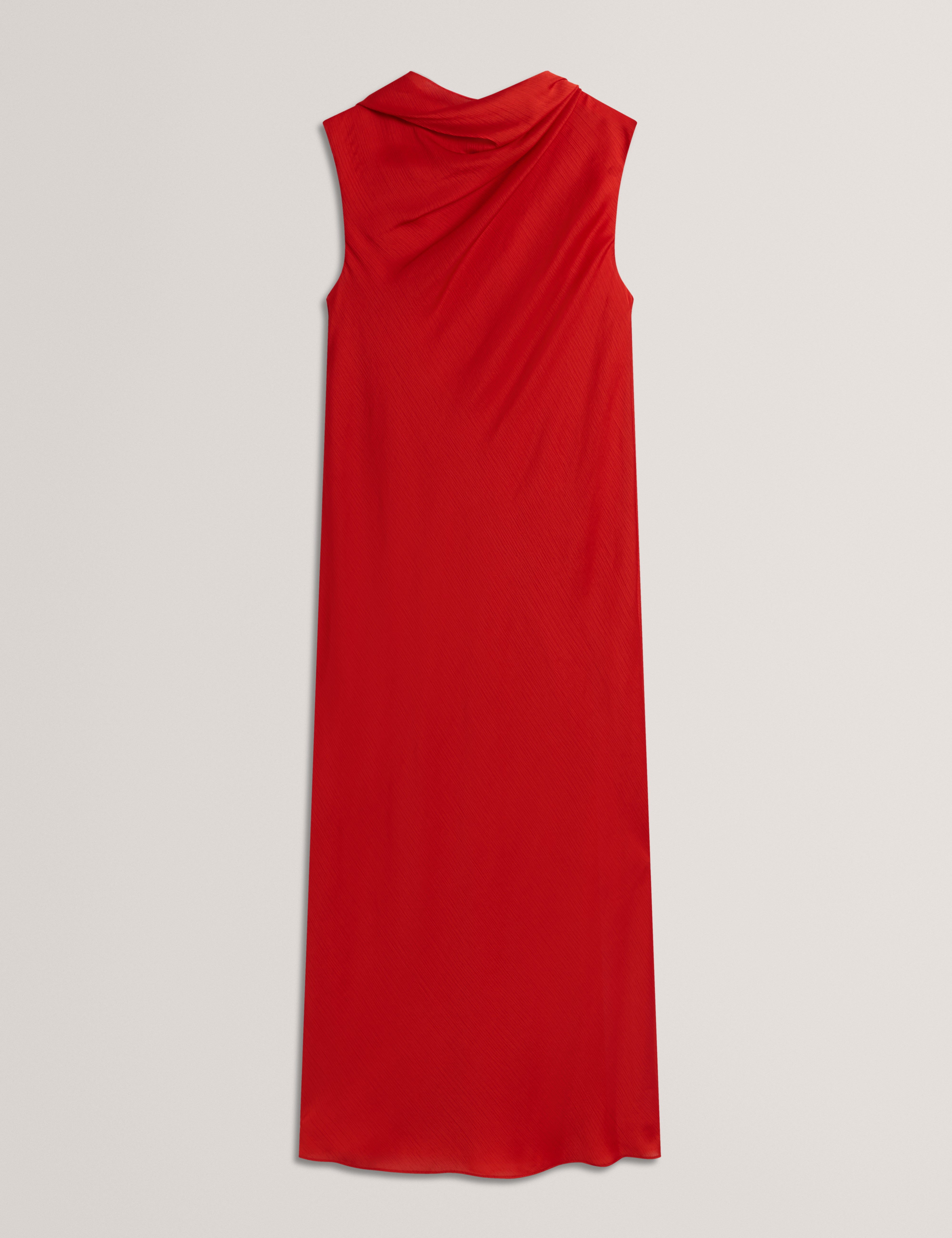 Goana Sleeveless Neck Tie Midi Dress Bur-Orange