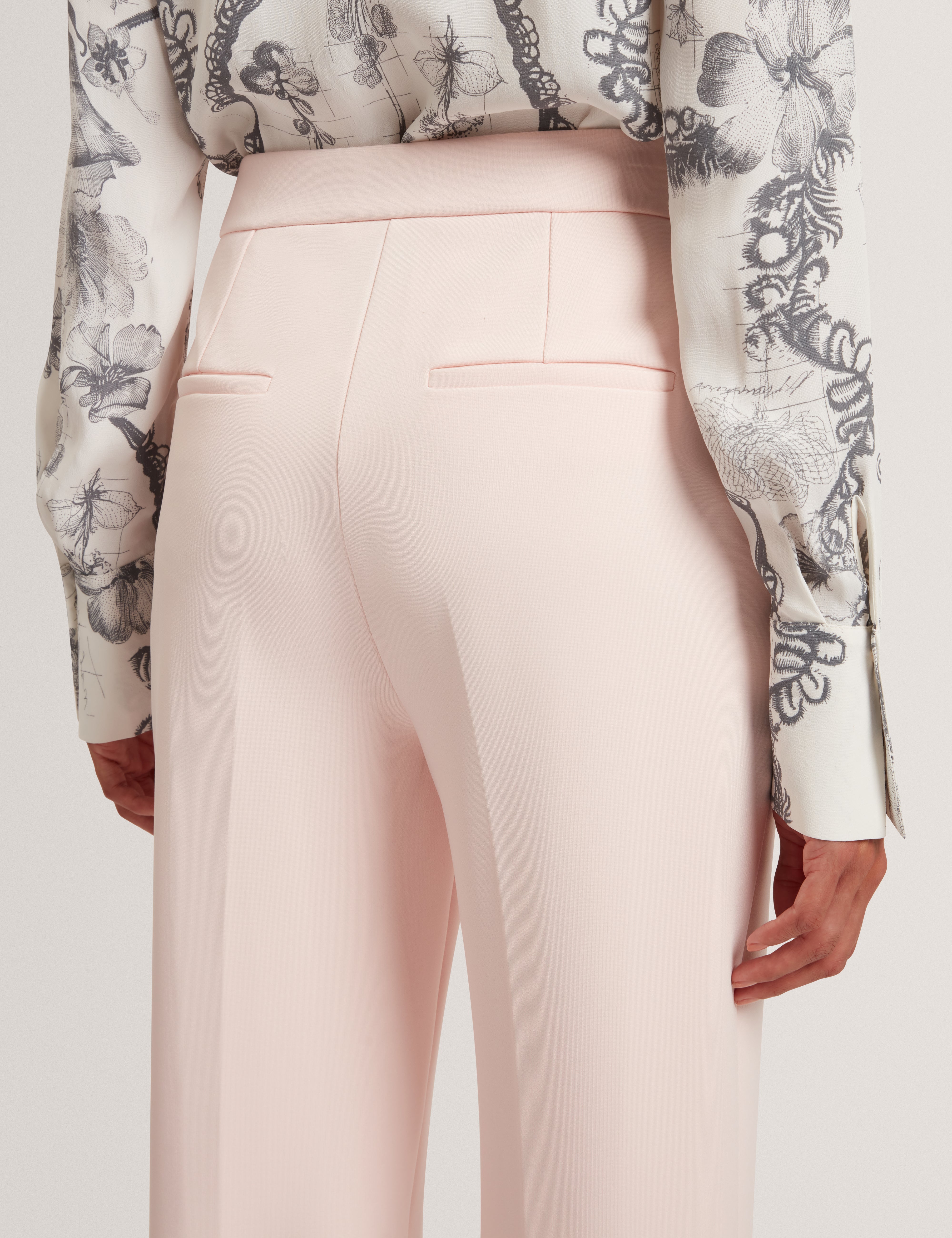 Indriv High Waisted Flare Trouser Pl-Pink