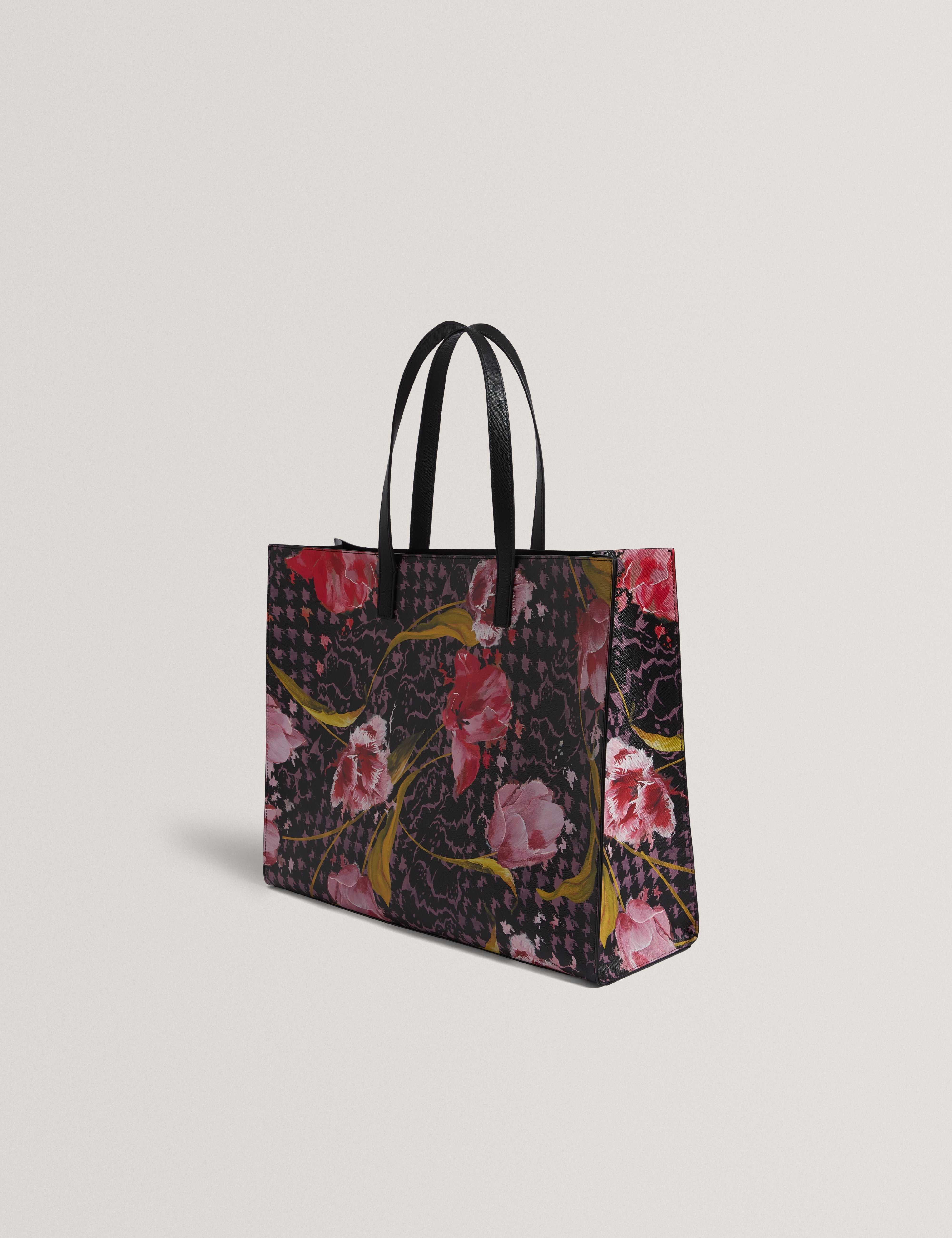 Tulah Floral Printed Extra Large Icon Bag Black