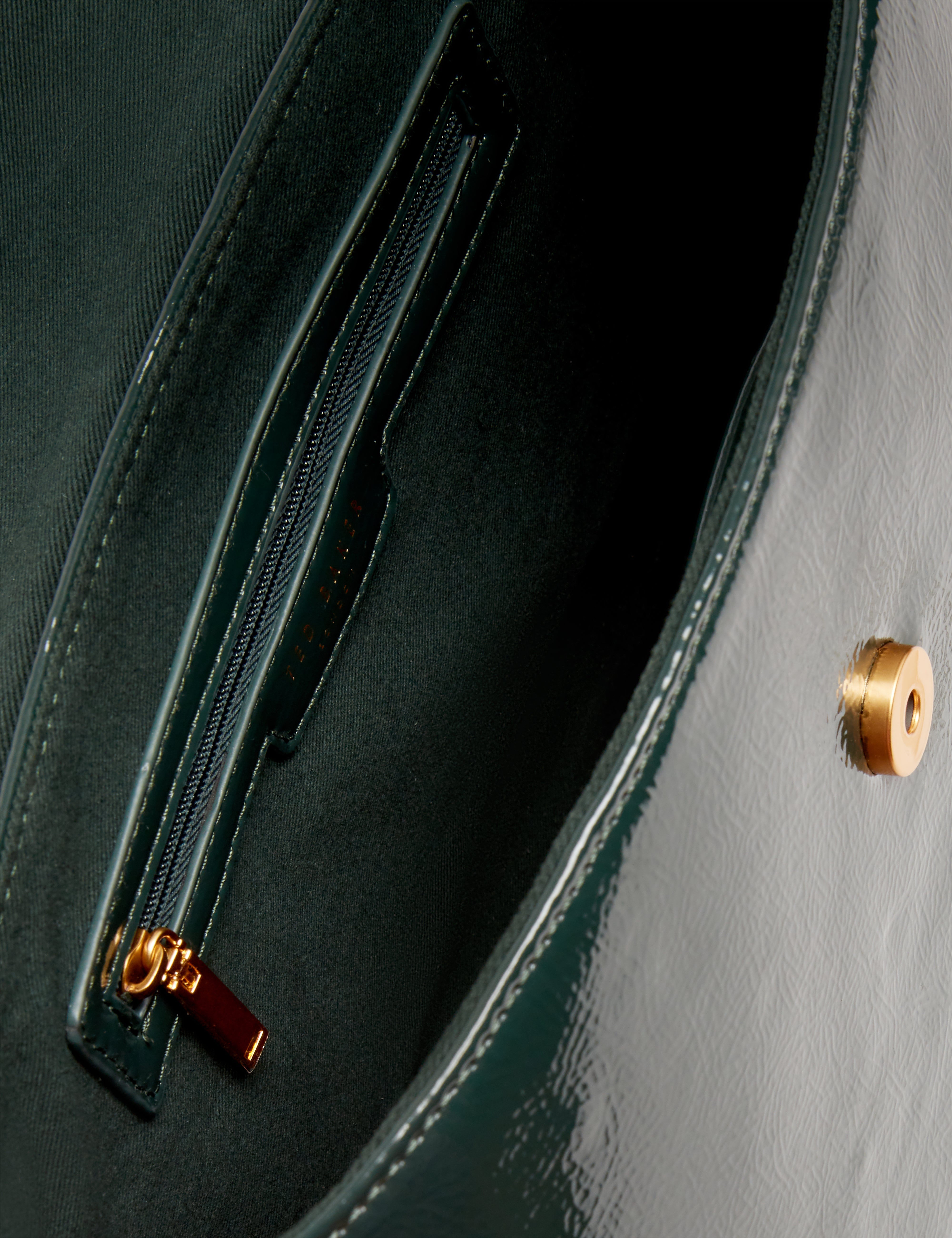 Rosenau Rose Detail Crinkle Medium Top Handle Ba Dk-Green