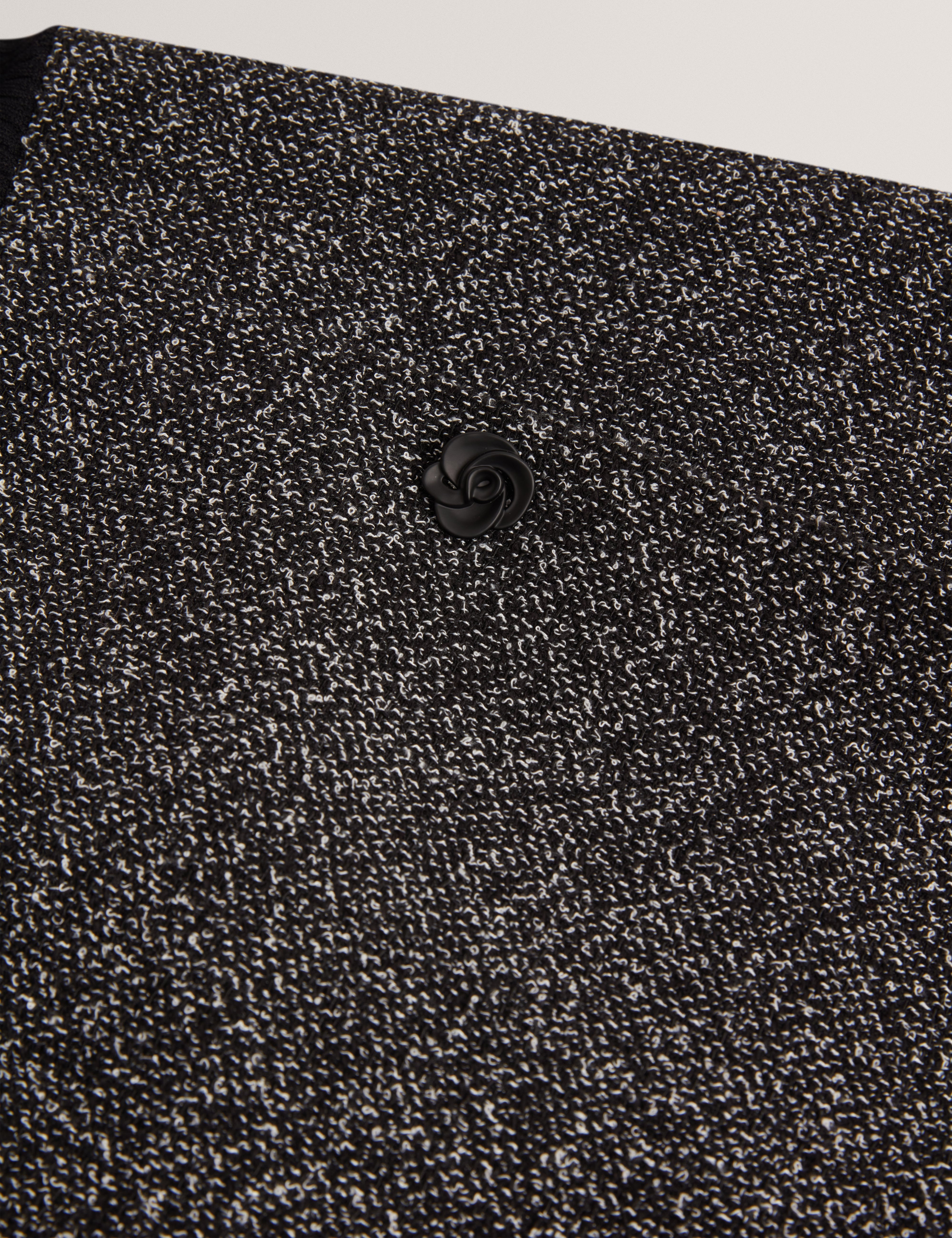 Ekaad Tailored Boucle Dress With Knitted Top Black