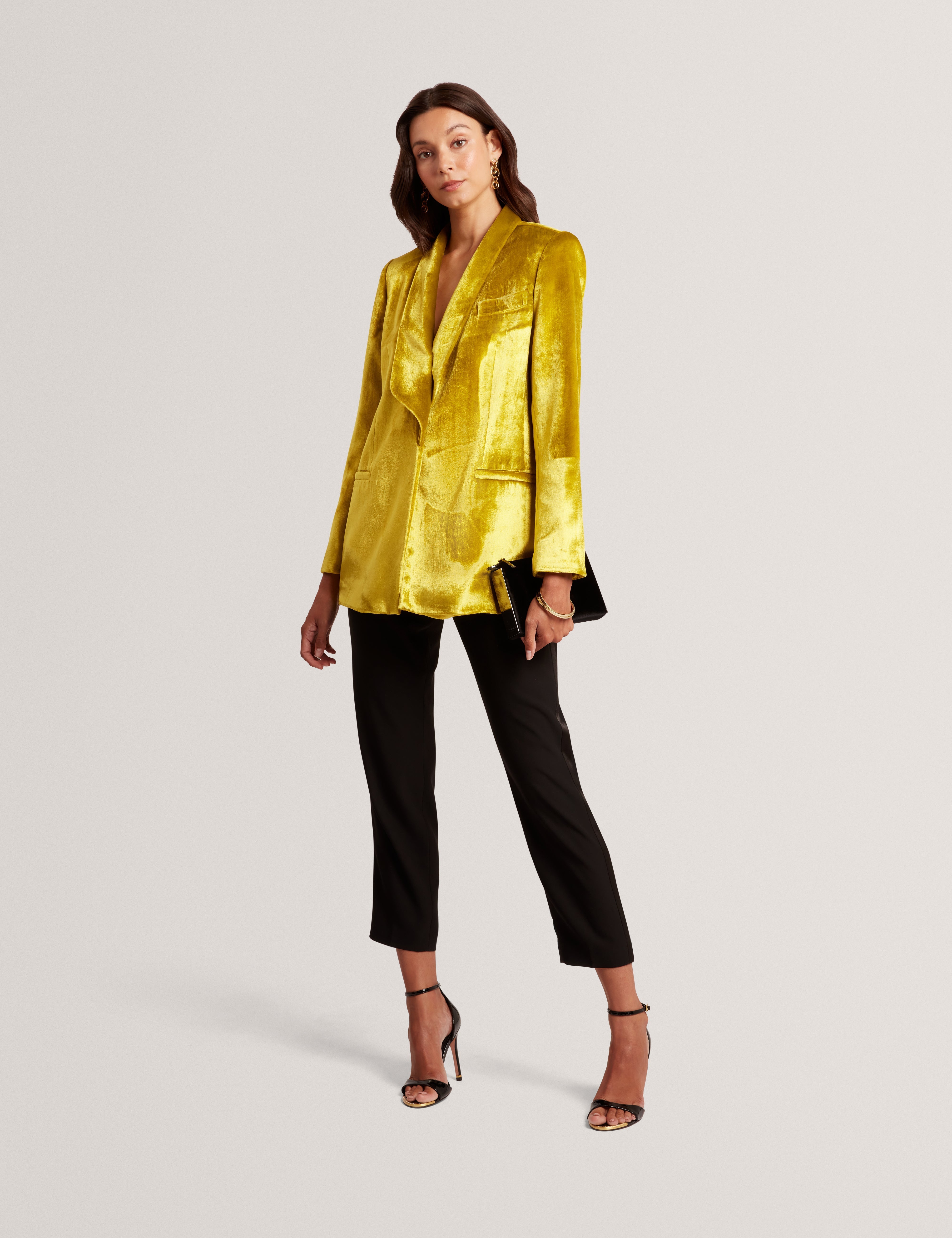 Netzza Tailored Velvet Blazer Gold
