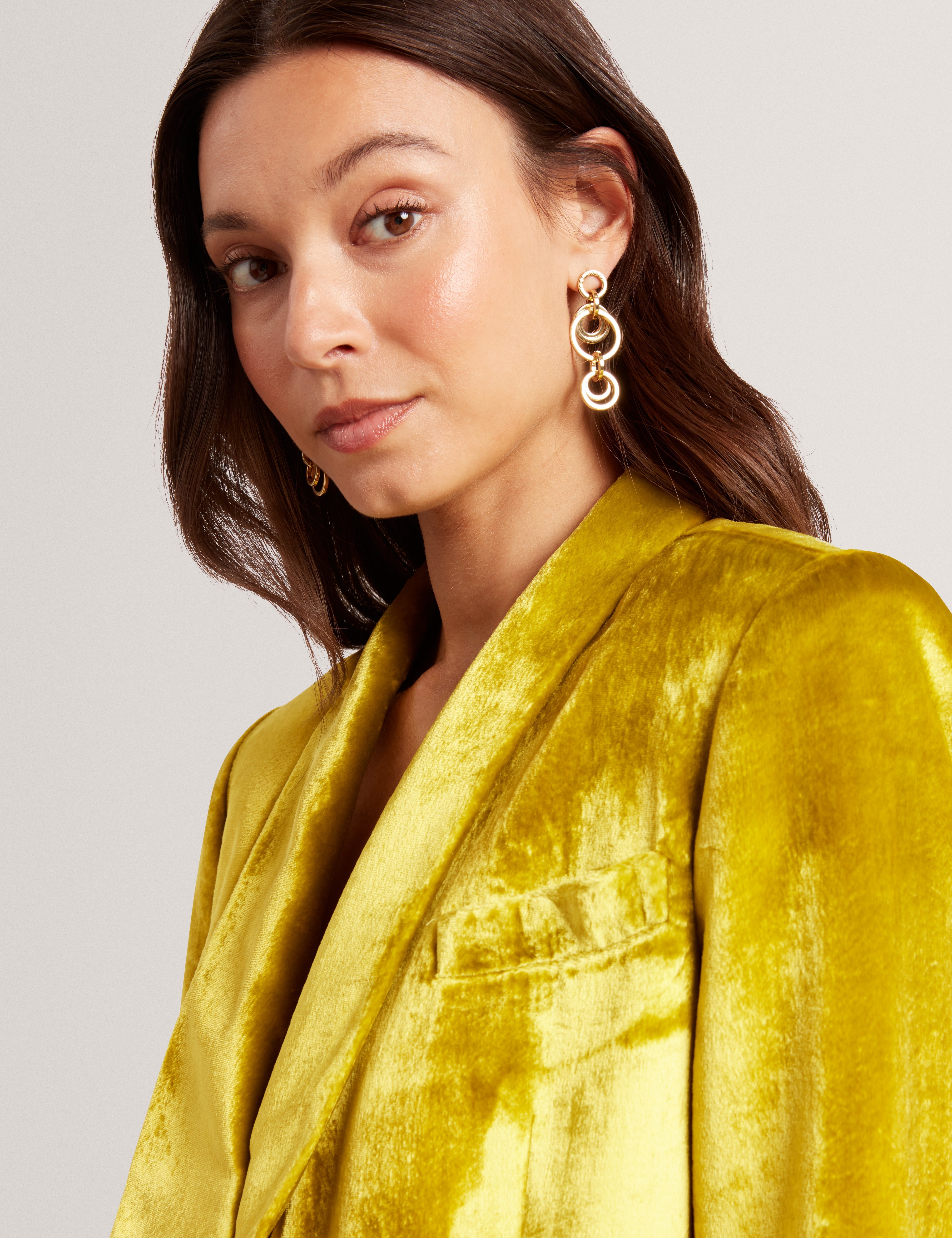 Netzza Tailored Velvet Blazer Gold
