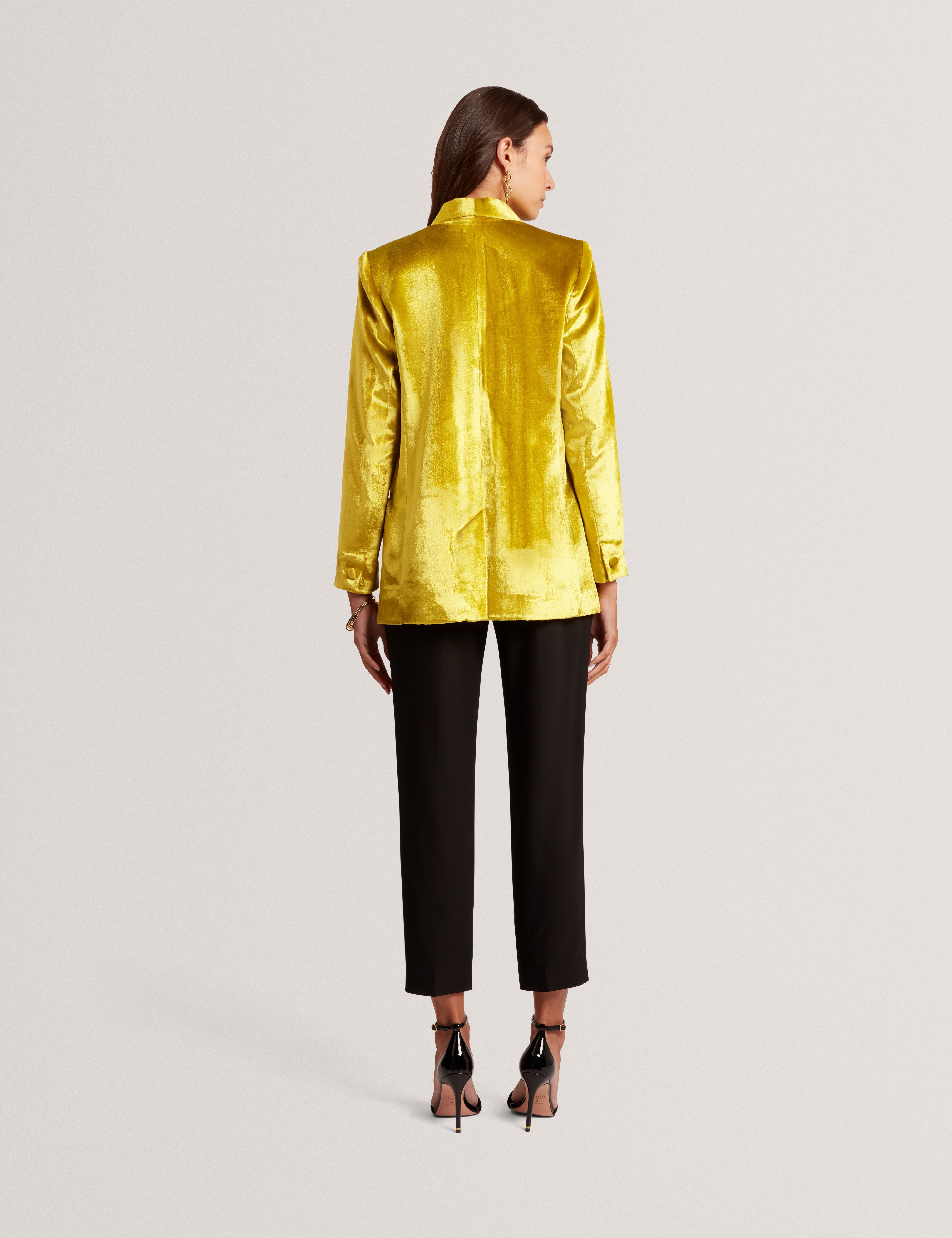 Netzza Tailored Velvet Blazer Gold