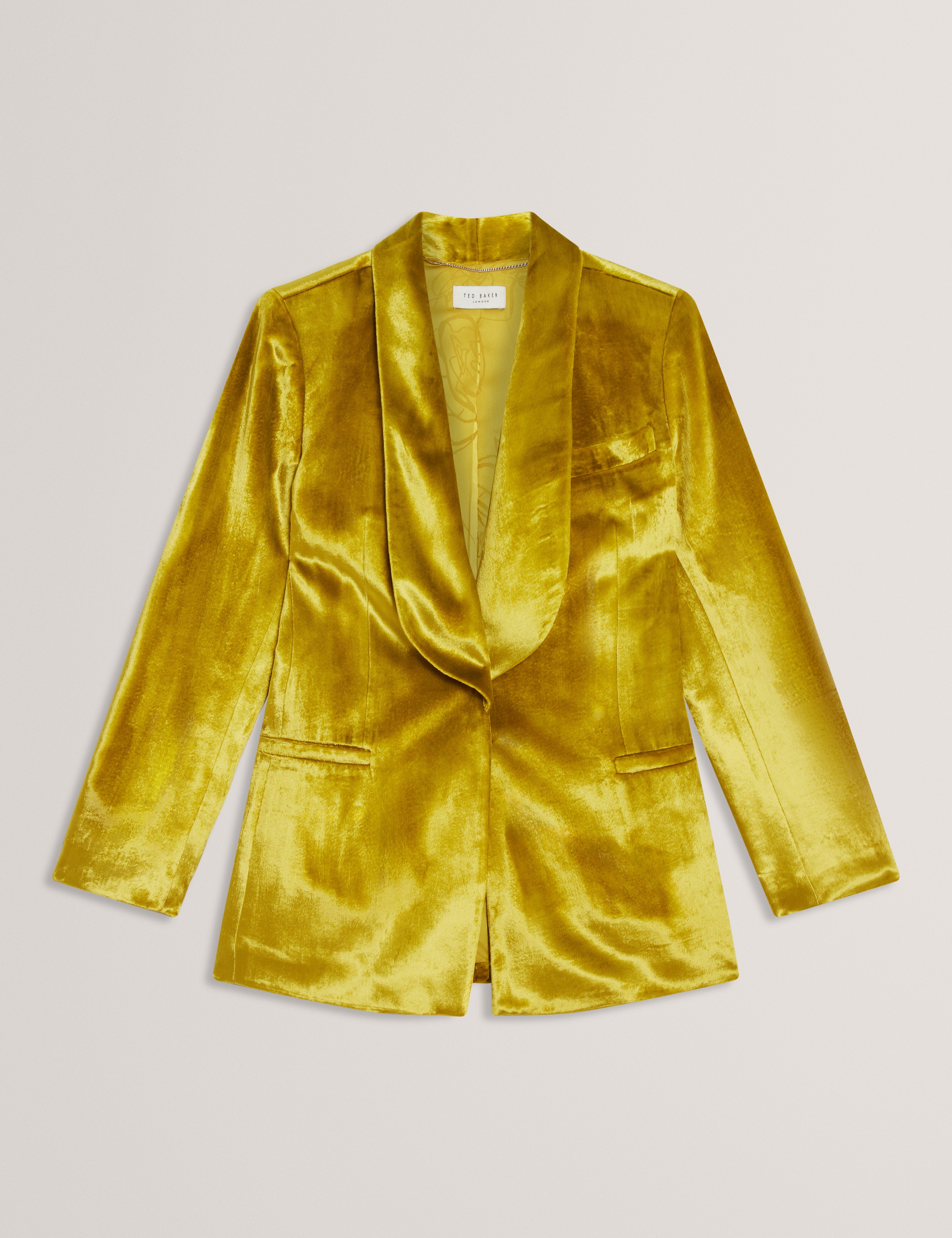 Netzza Tailored Velvet Blazer Gold