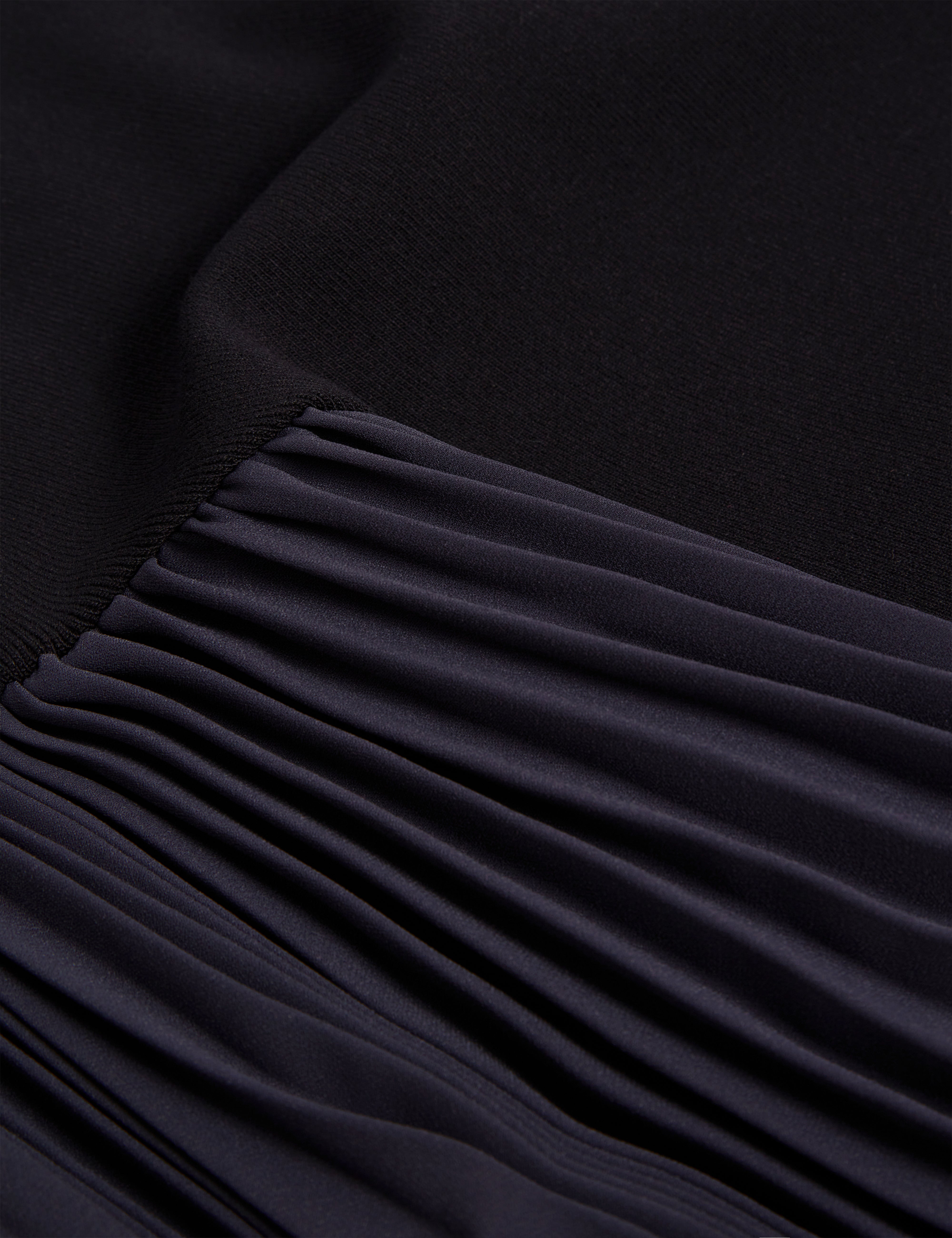 Belviee Long Sleeve Knit Midi Dress With Pleat P Navy