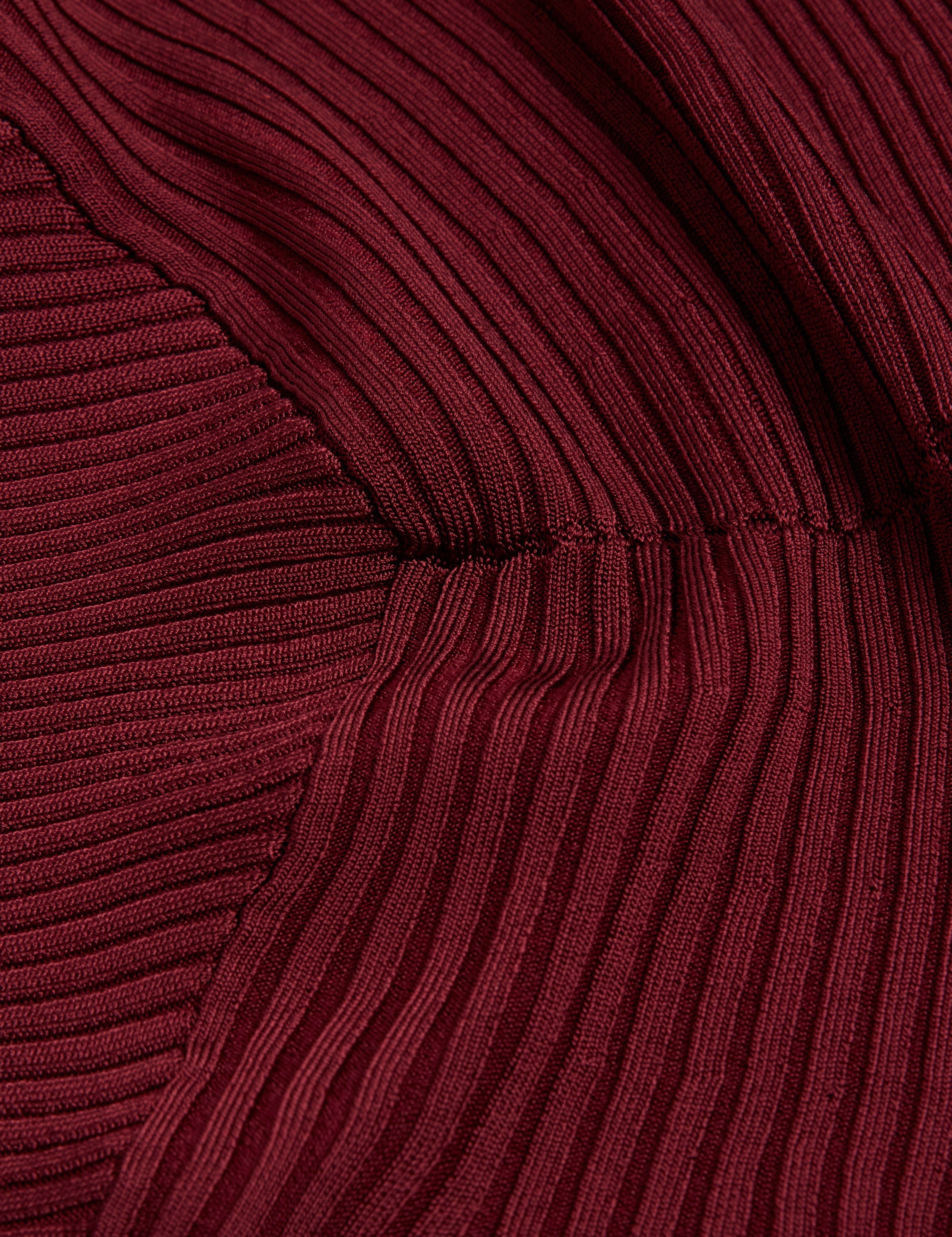 Mahraa Short Sleeve Knitted Mini Dress Maroon