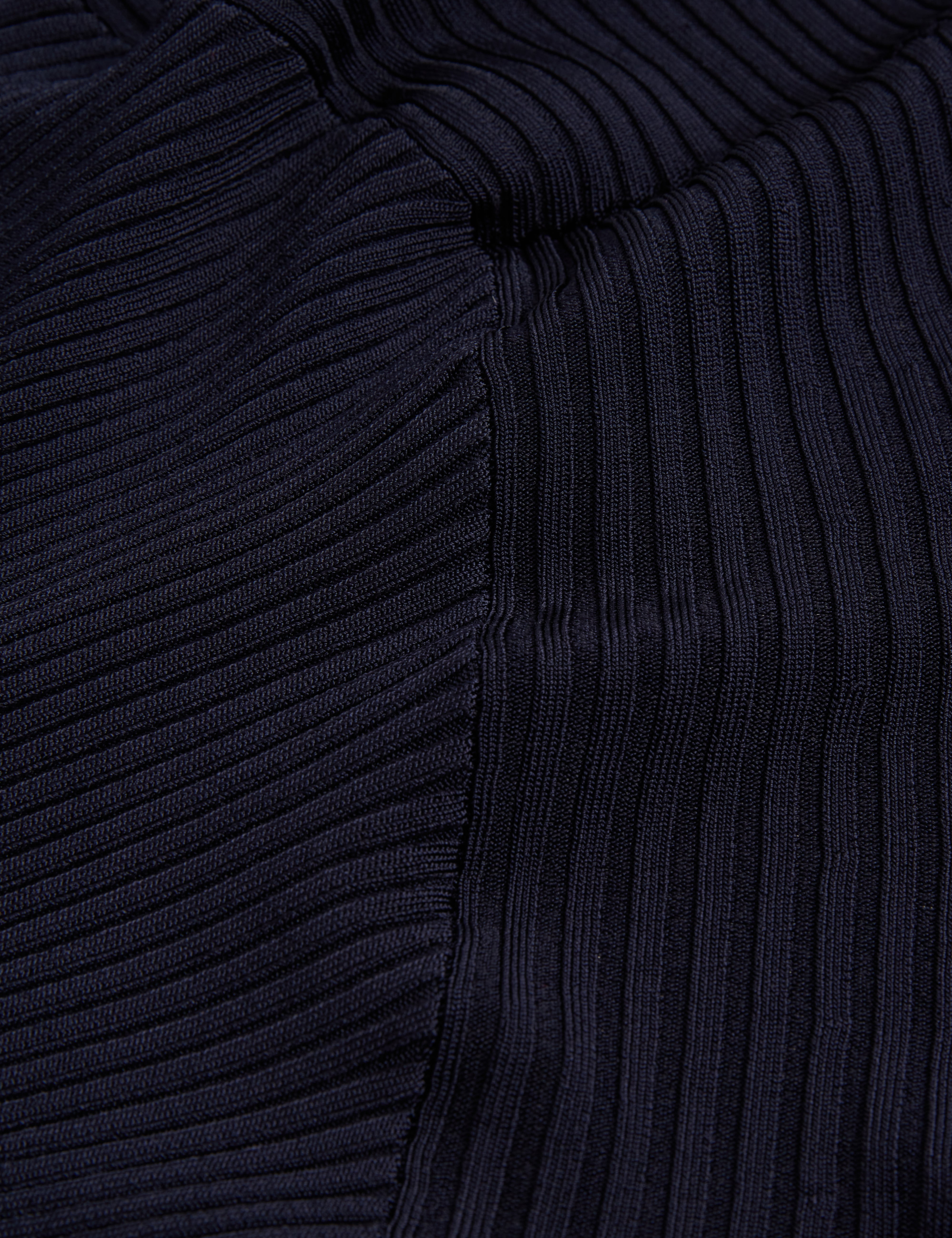 Mahraa Short Sleeve Knitted Mini Dress Navy