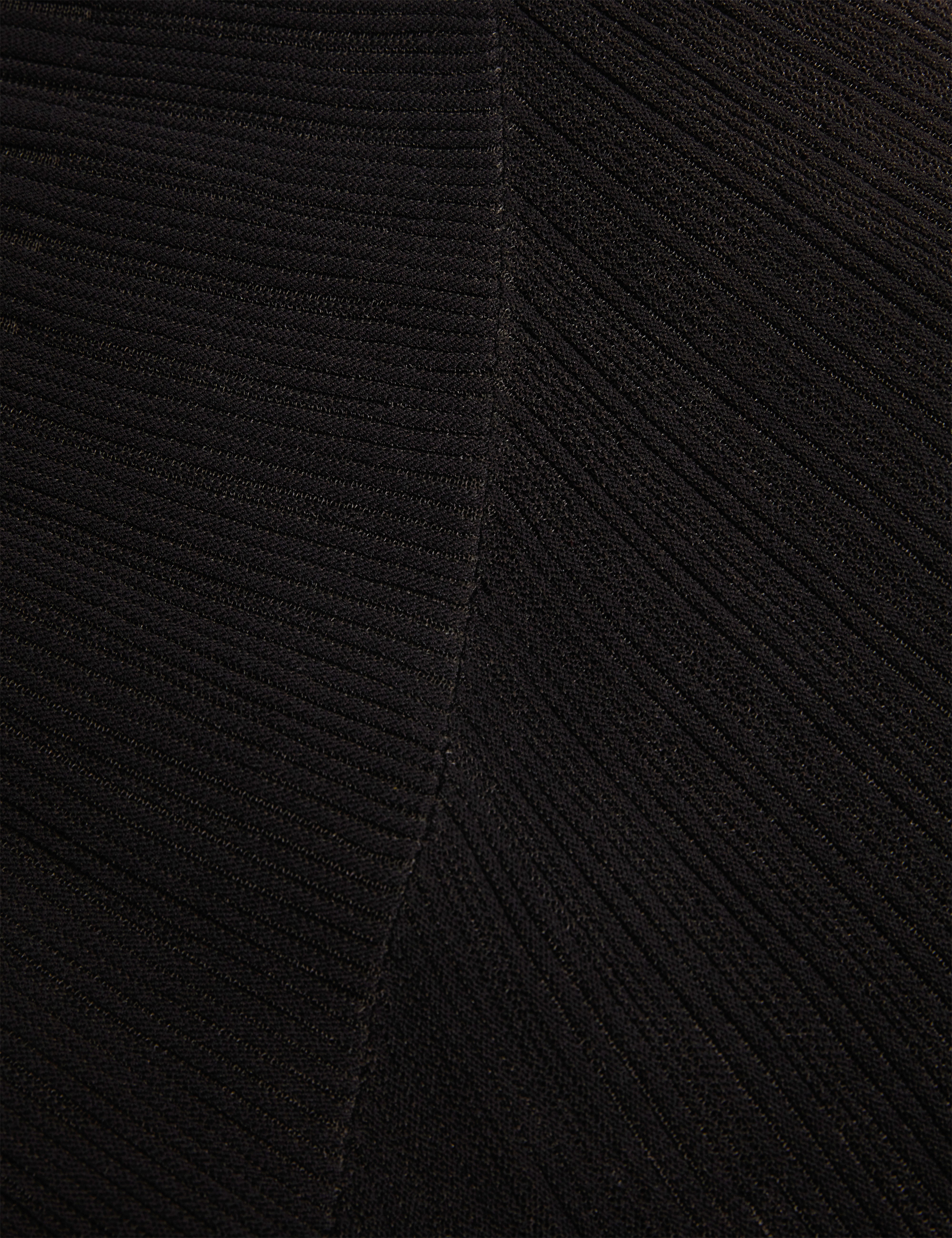 Occasa Long Sleeve Sheer Detail Knitted Midi Dress Black