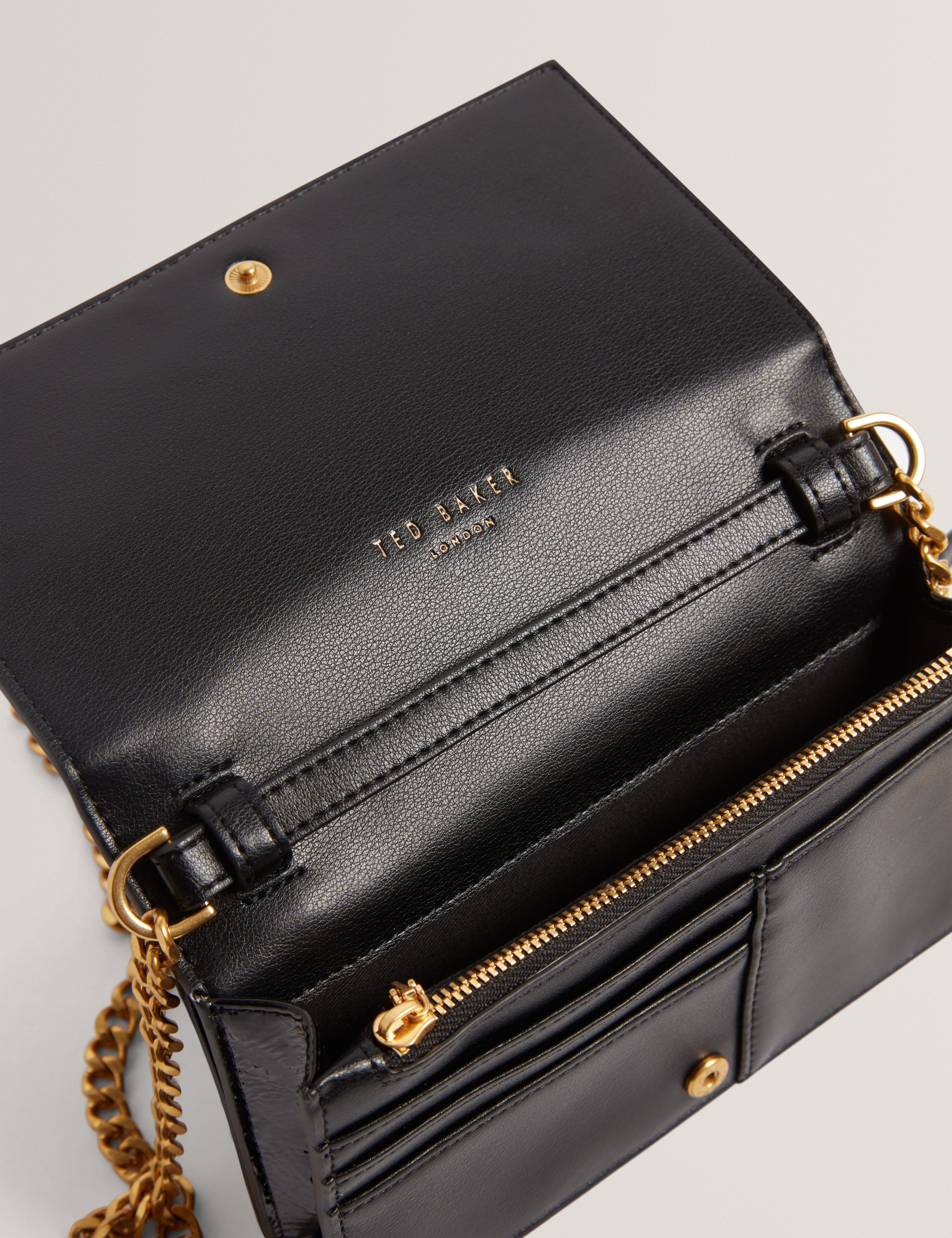 Mahiraa Crossbody Flapover Bag Black