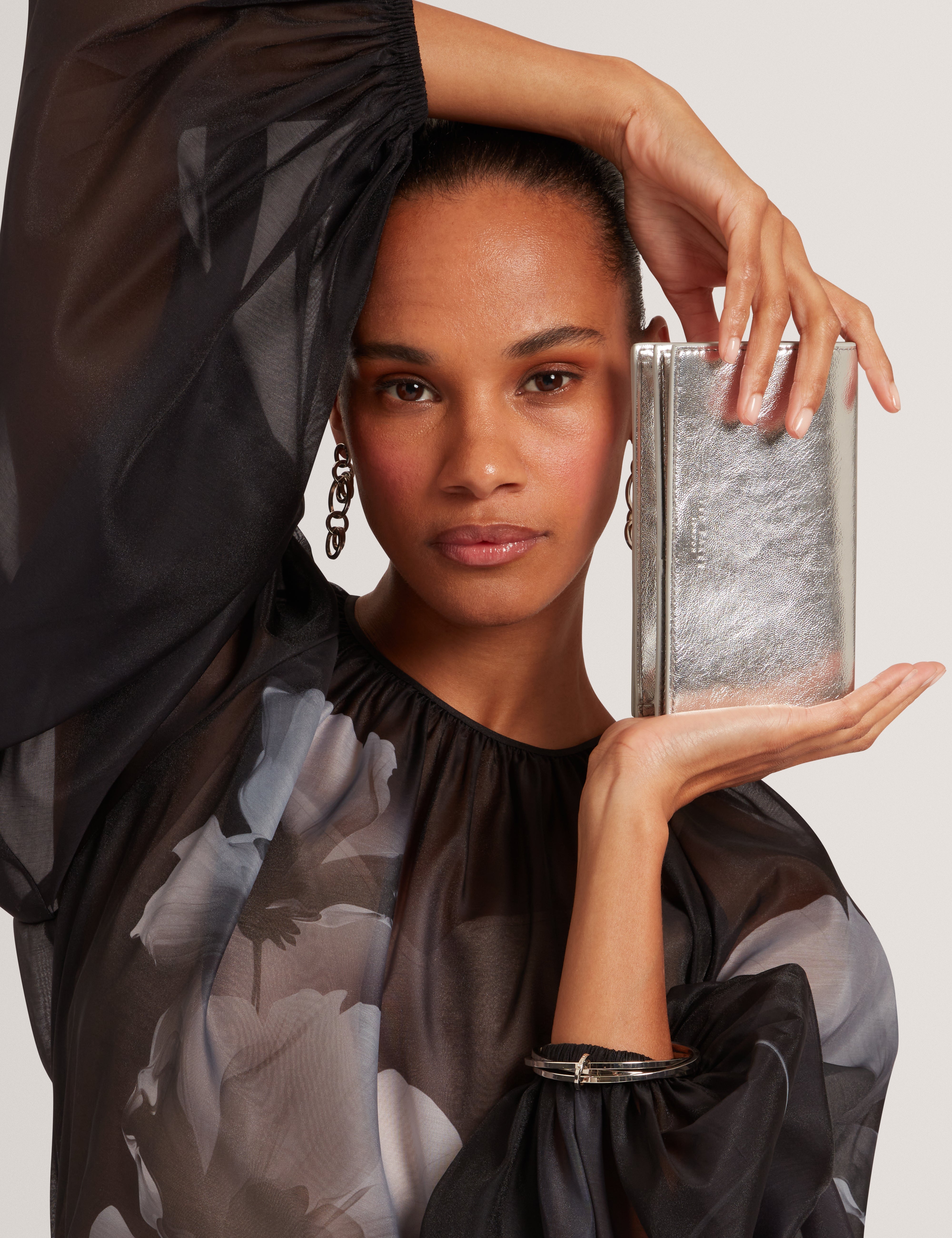 Mahiraa Crossbody Flapover Bag Silver