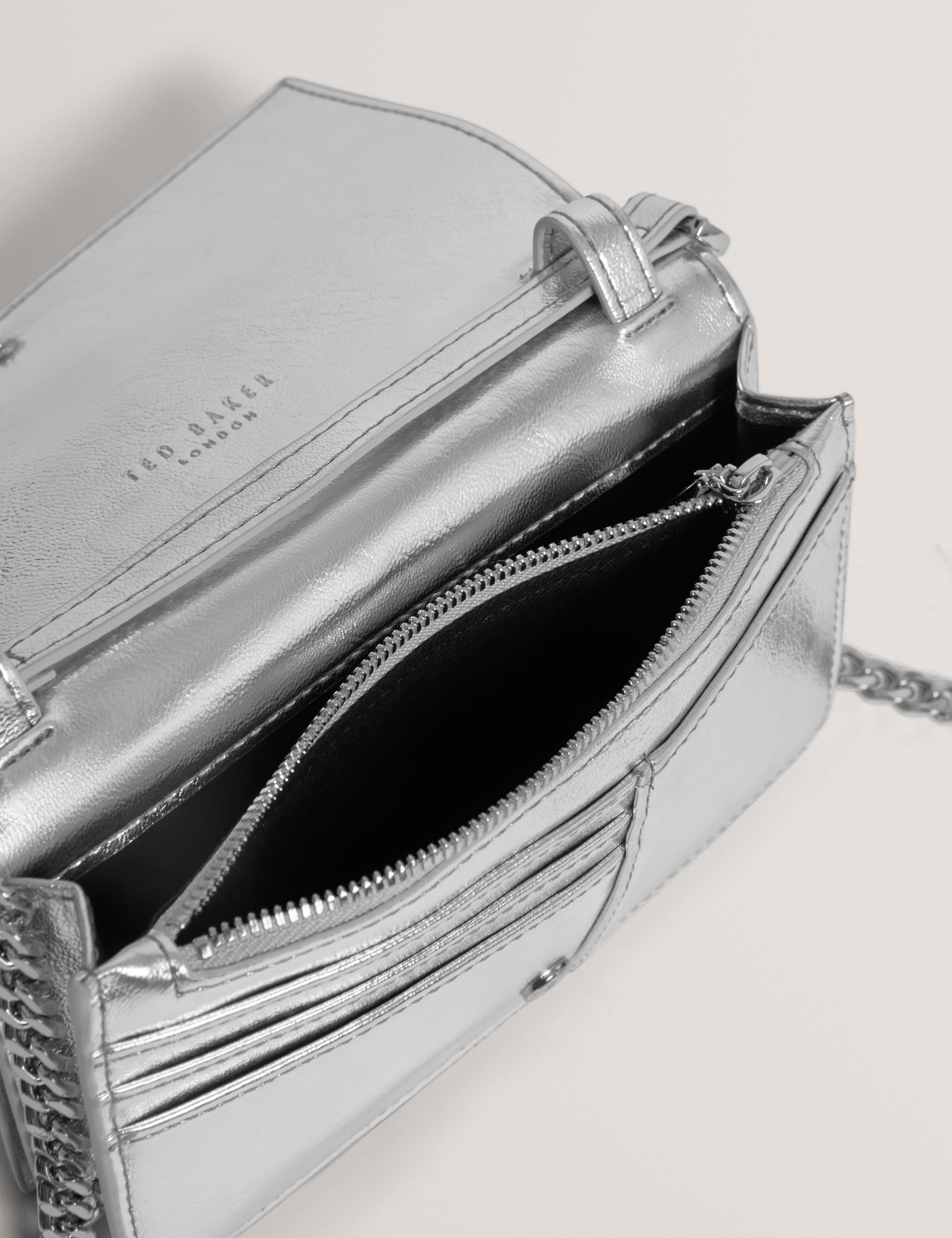 Mahiraa Crossbody Flapover Bag Silver