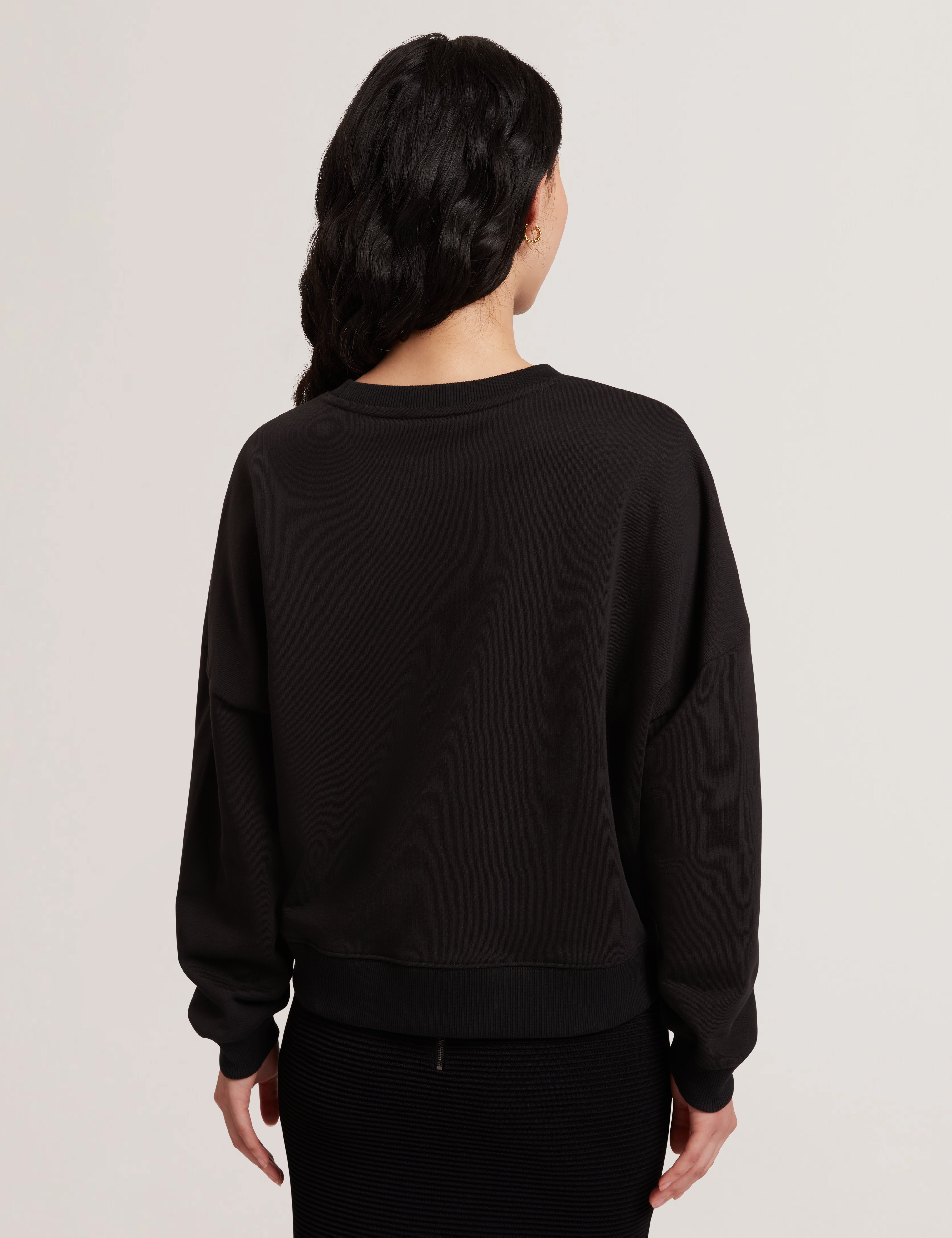 مارسيا سويت شيرت أسود مطبوع