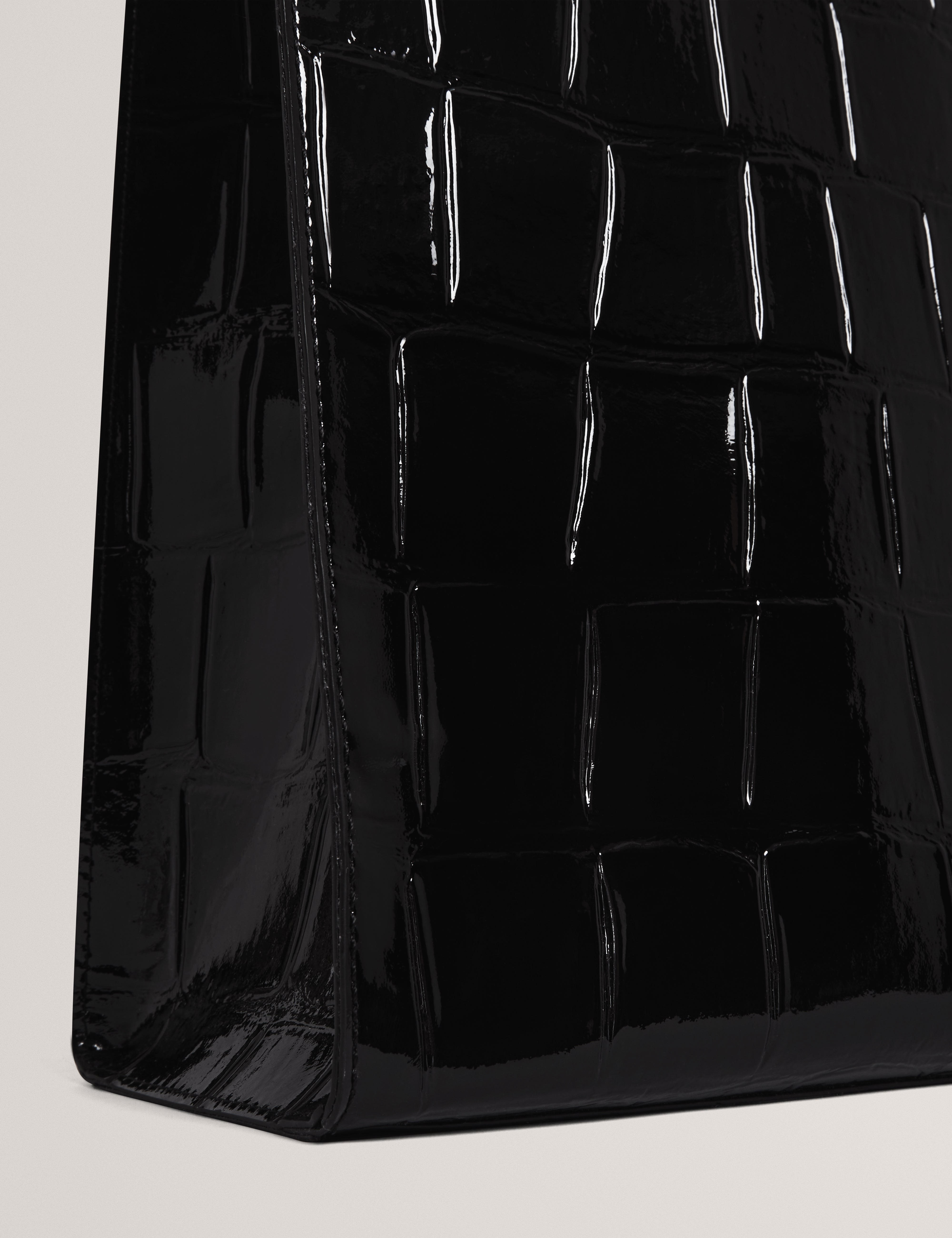 Vannda Croc Effect Large Icon Bag Black