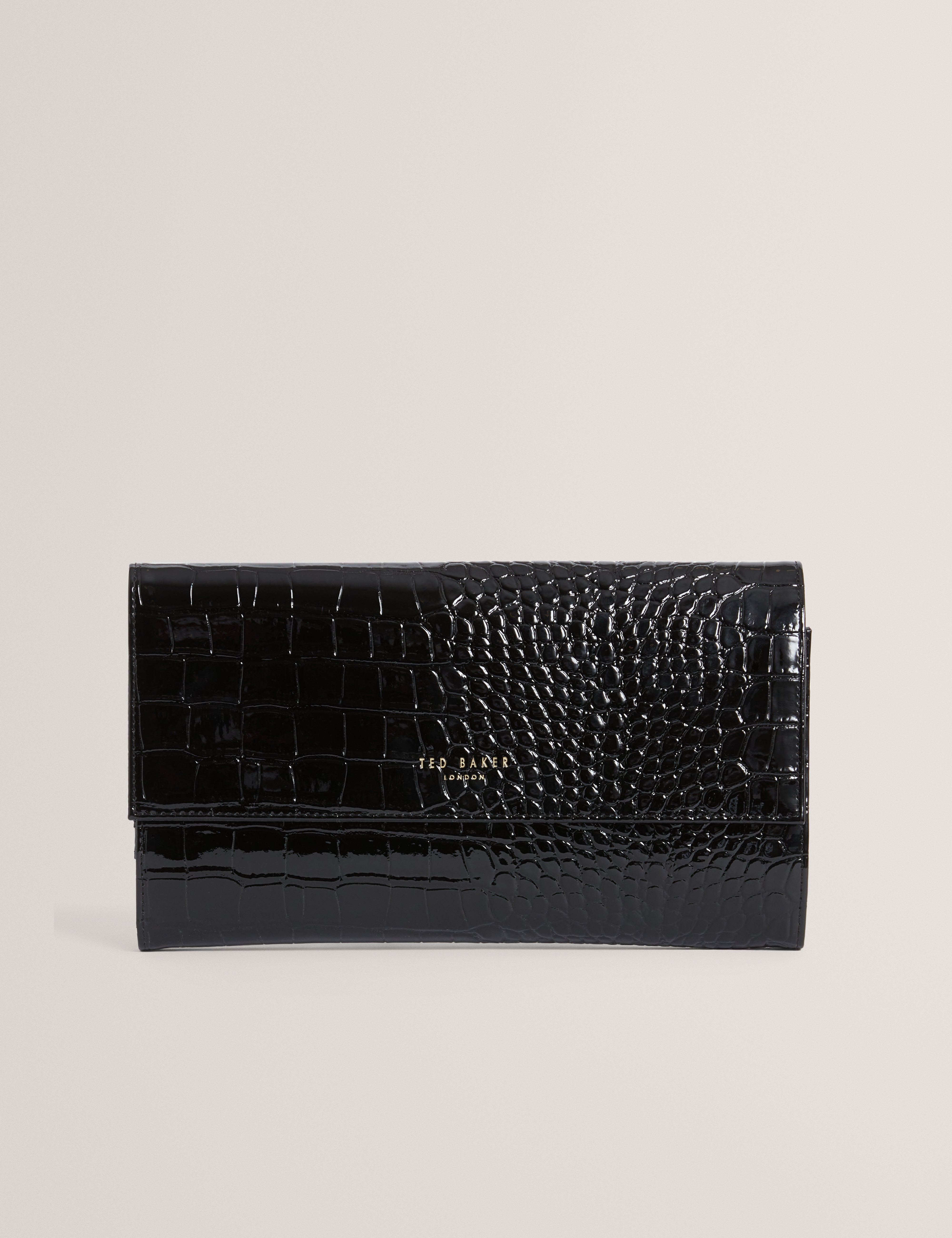 Viviia Croc Effect Travel Wallet Black