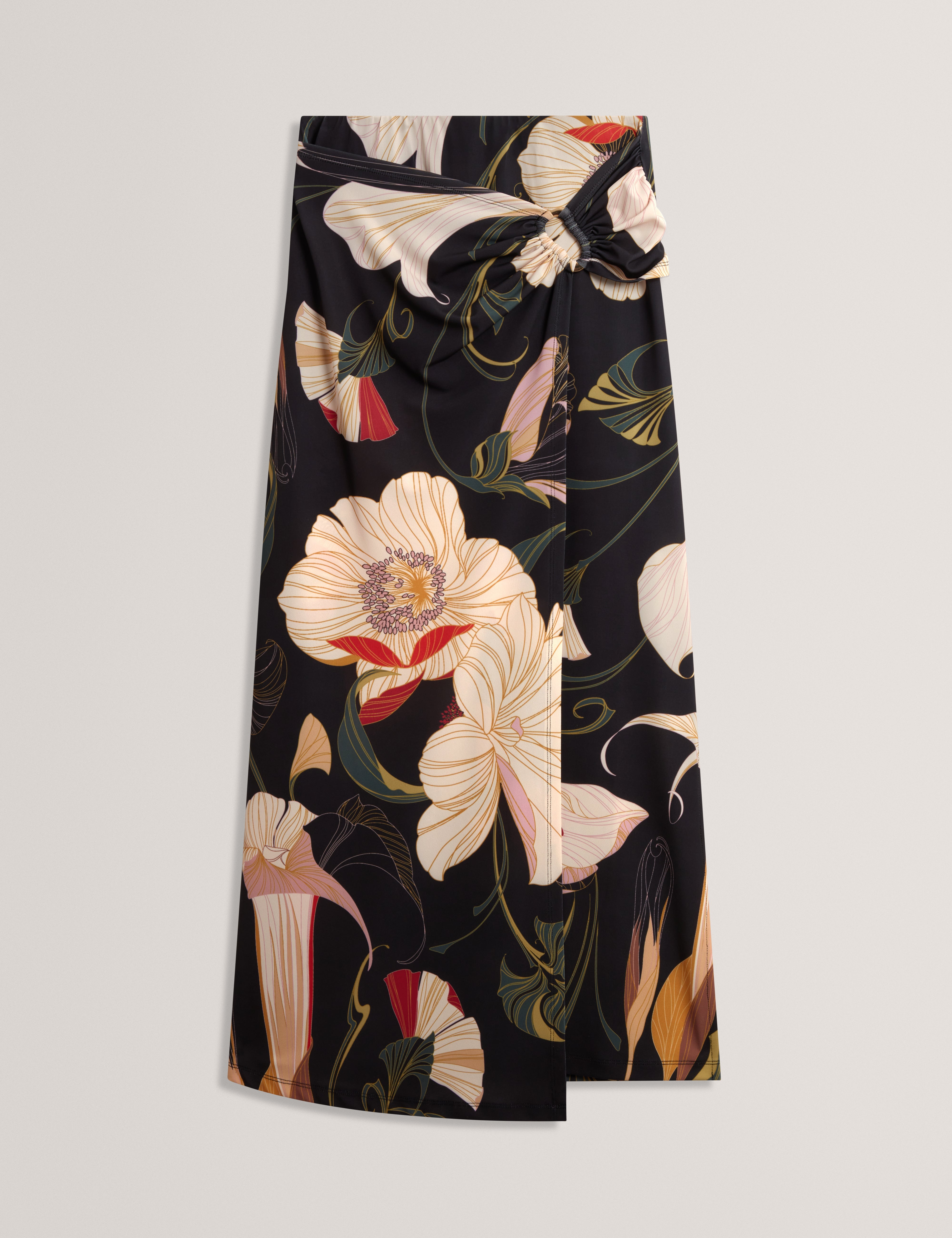 كايتيا تنورة سوداء بتفاصيل ملفوفة