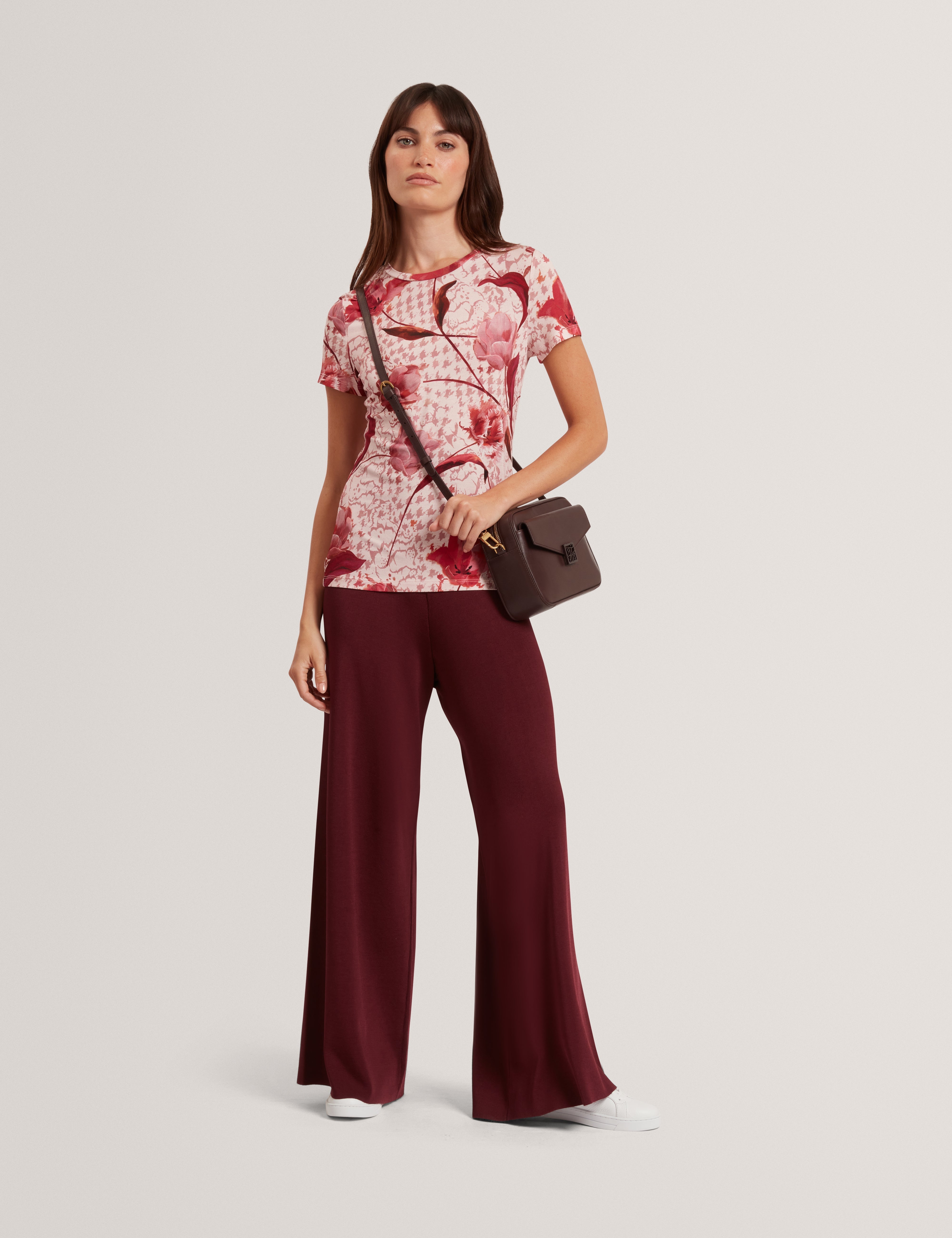 Matilli Wide Leg Knit Trouser Maroon