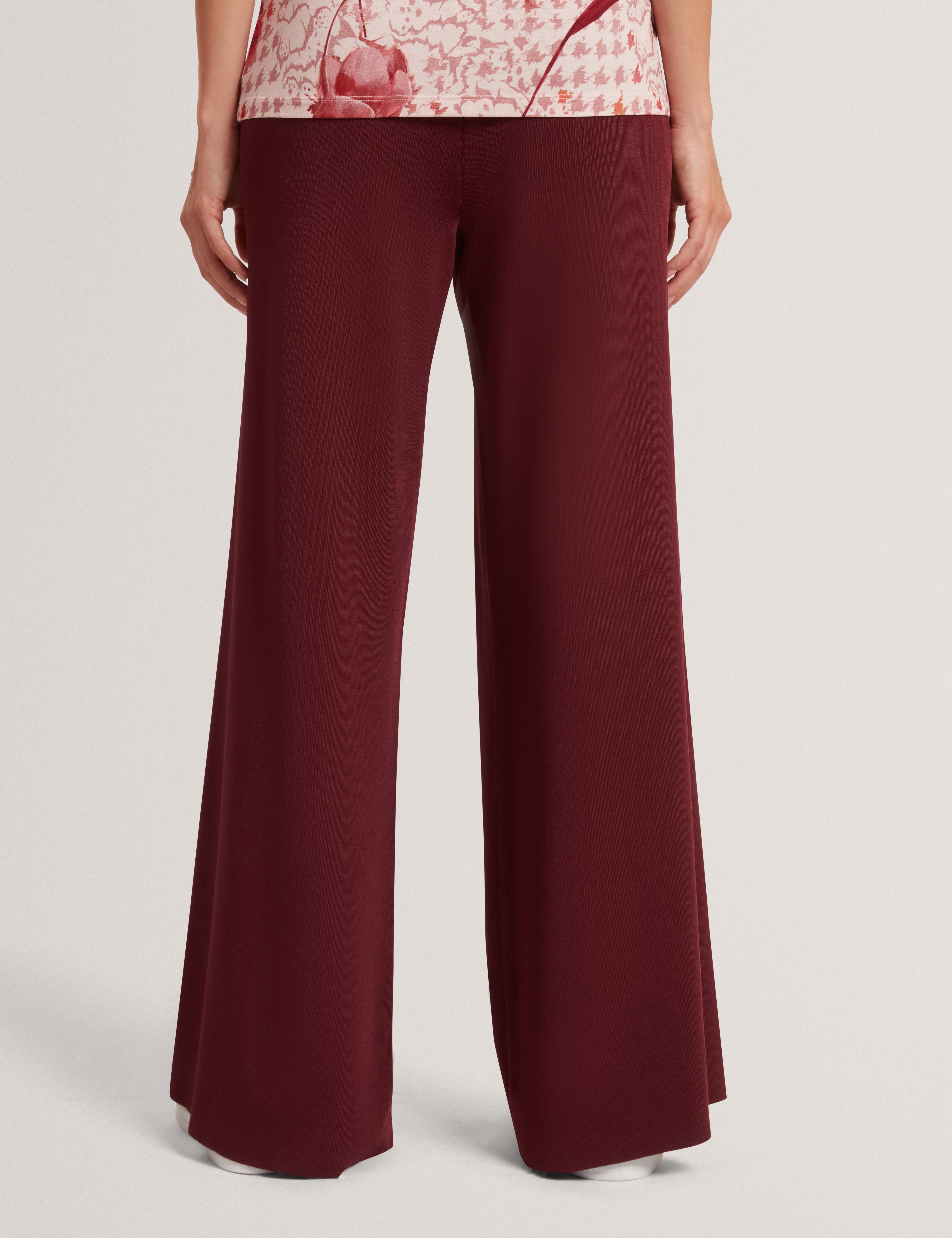 Matilli Wide Leg Knit Trouser Maroon
