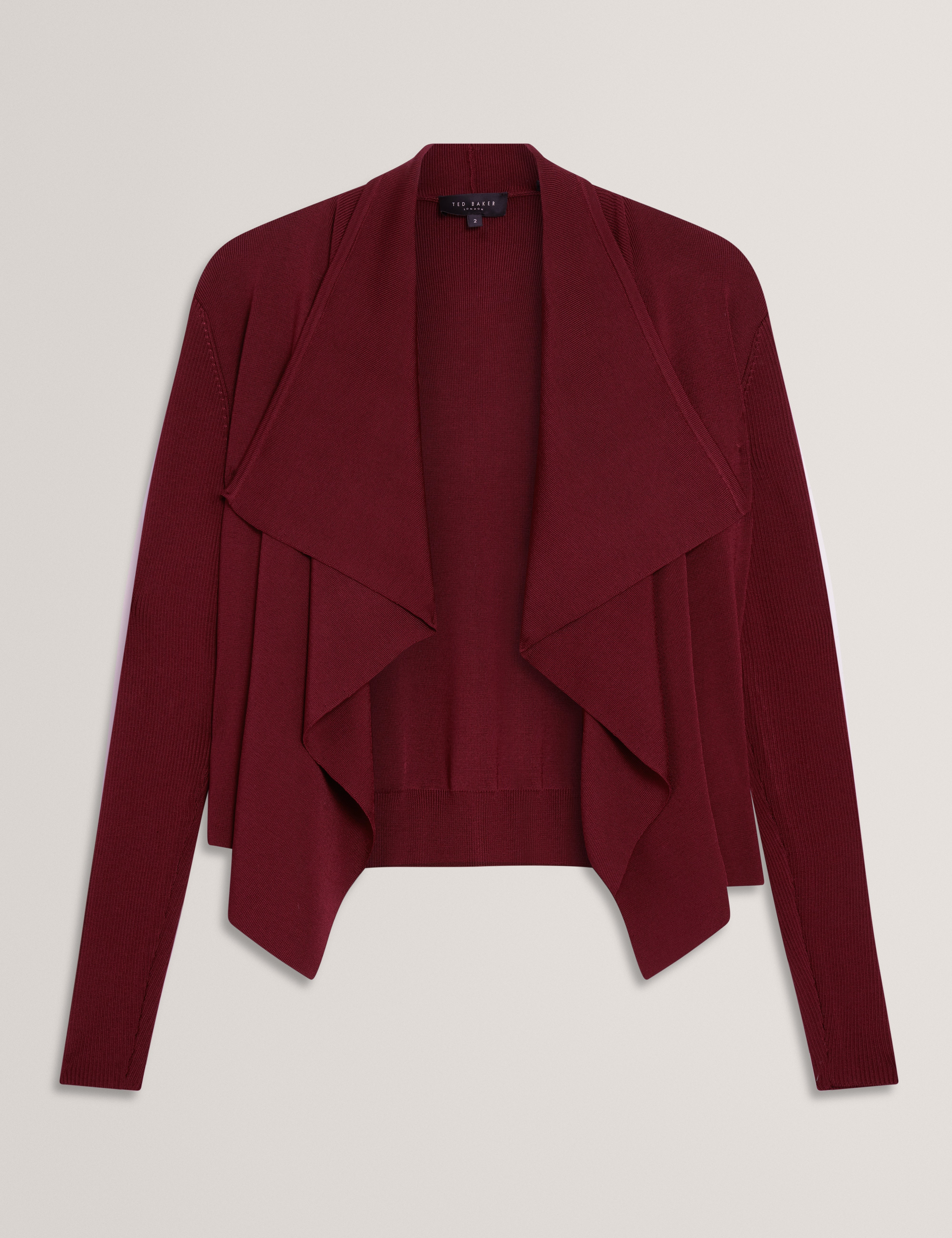 Elliyy Waterfall Front Cardigan Maroon