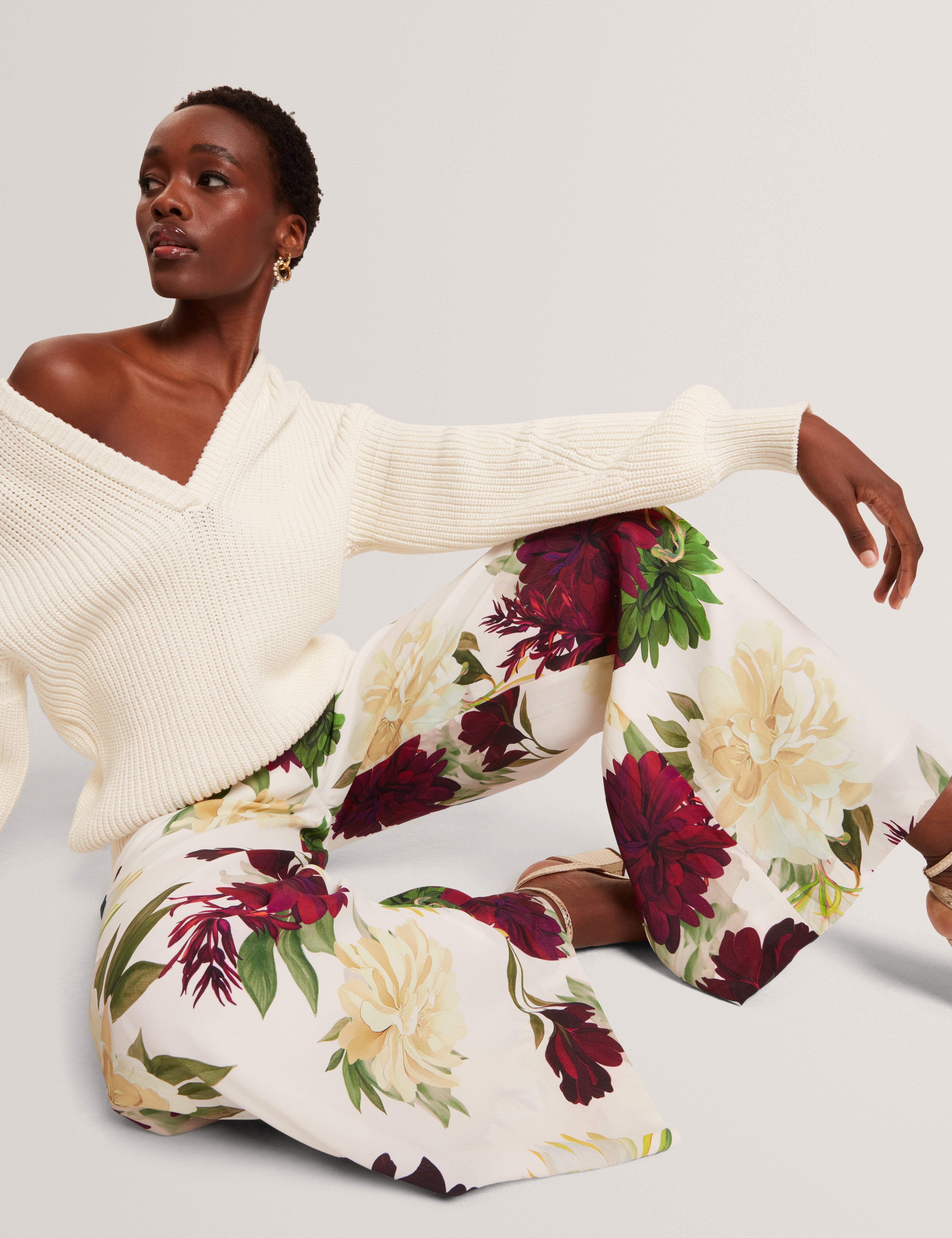 Tomasia Printed Trouser Ivory