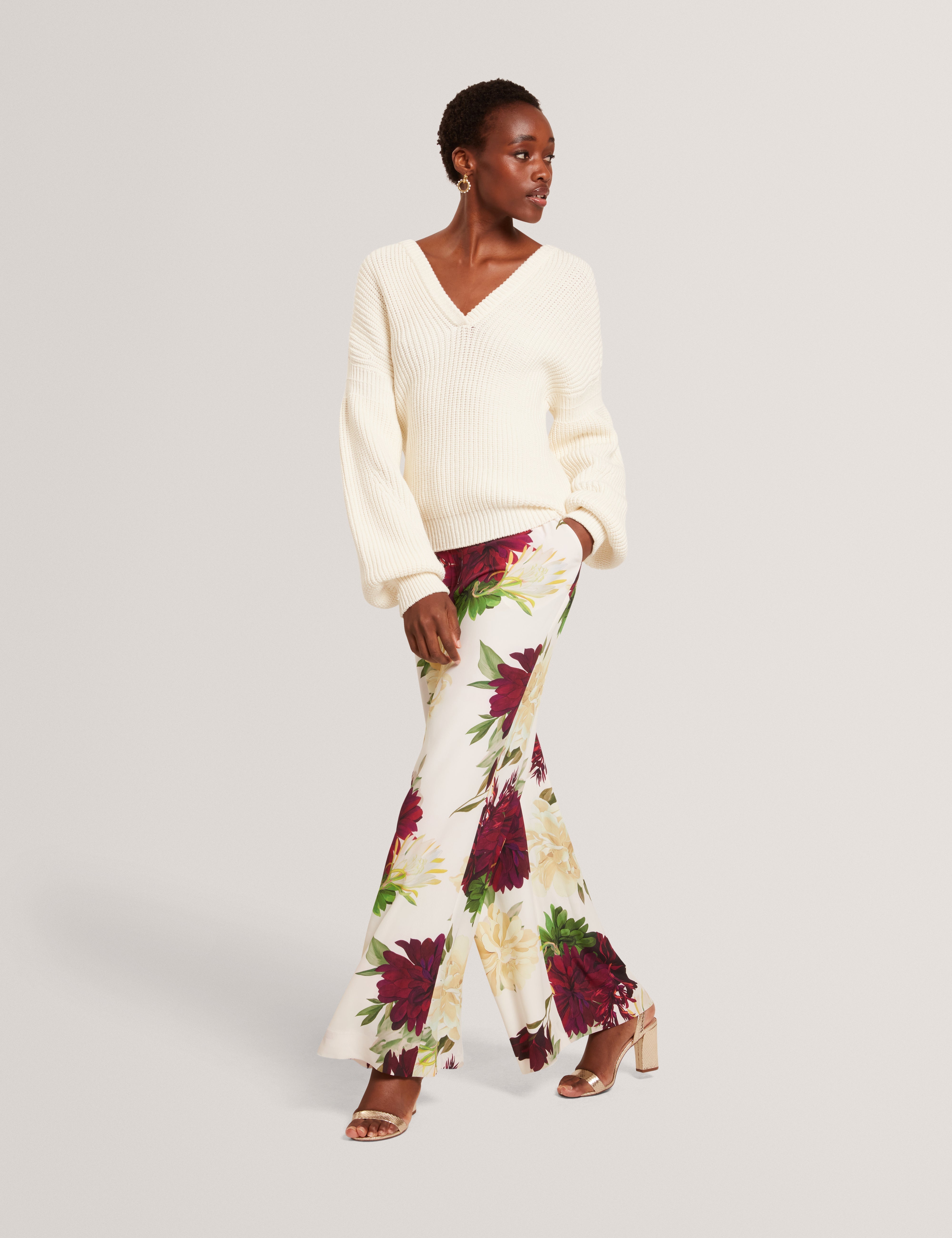 Tomasia Printed Trouser Ivory