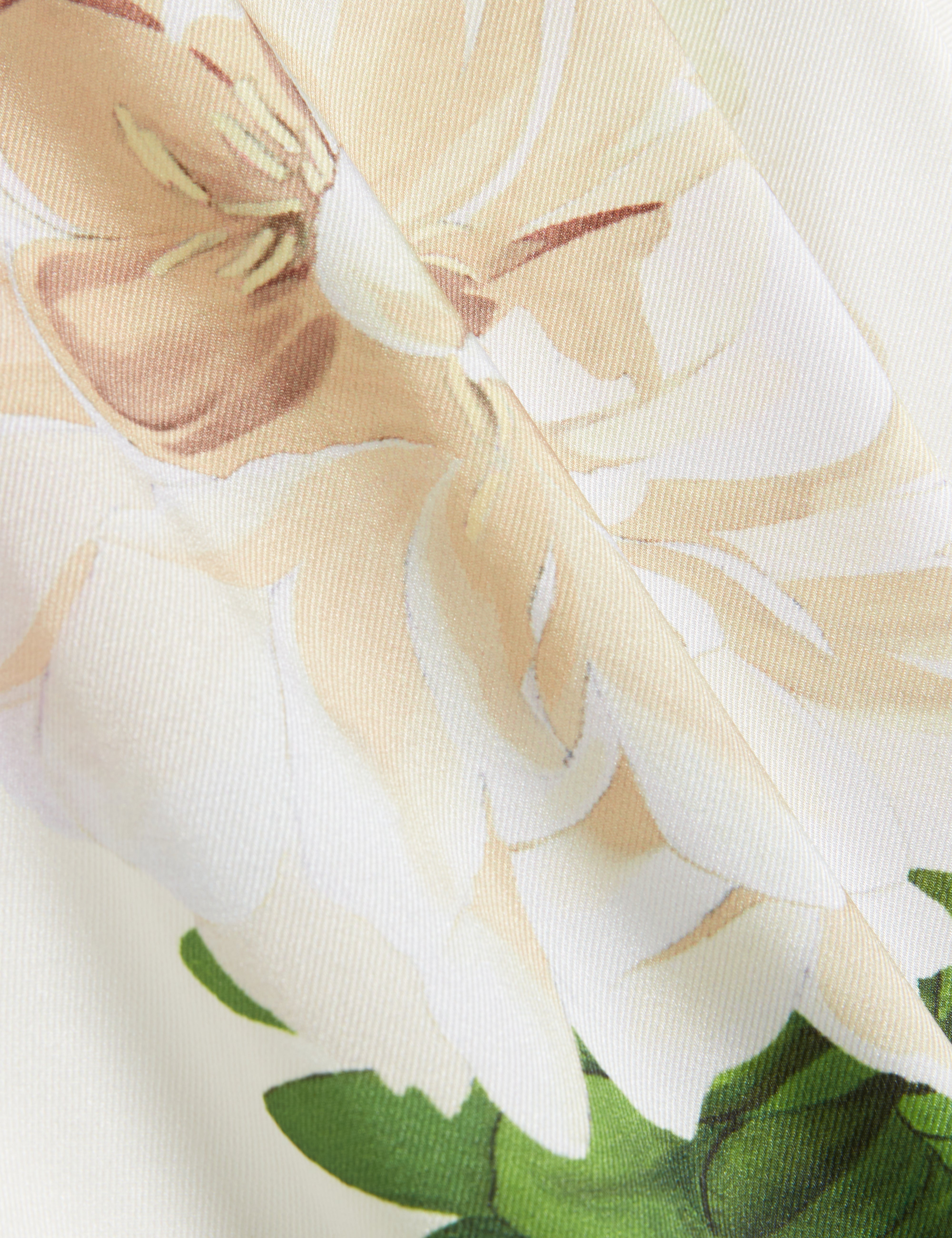 Izaa Printed Woven Front Zipped Cardigan Ivory
