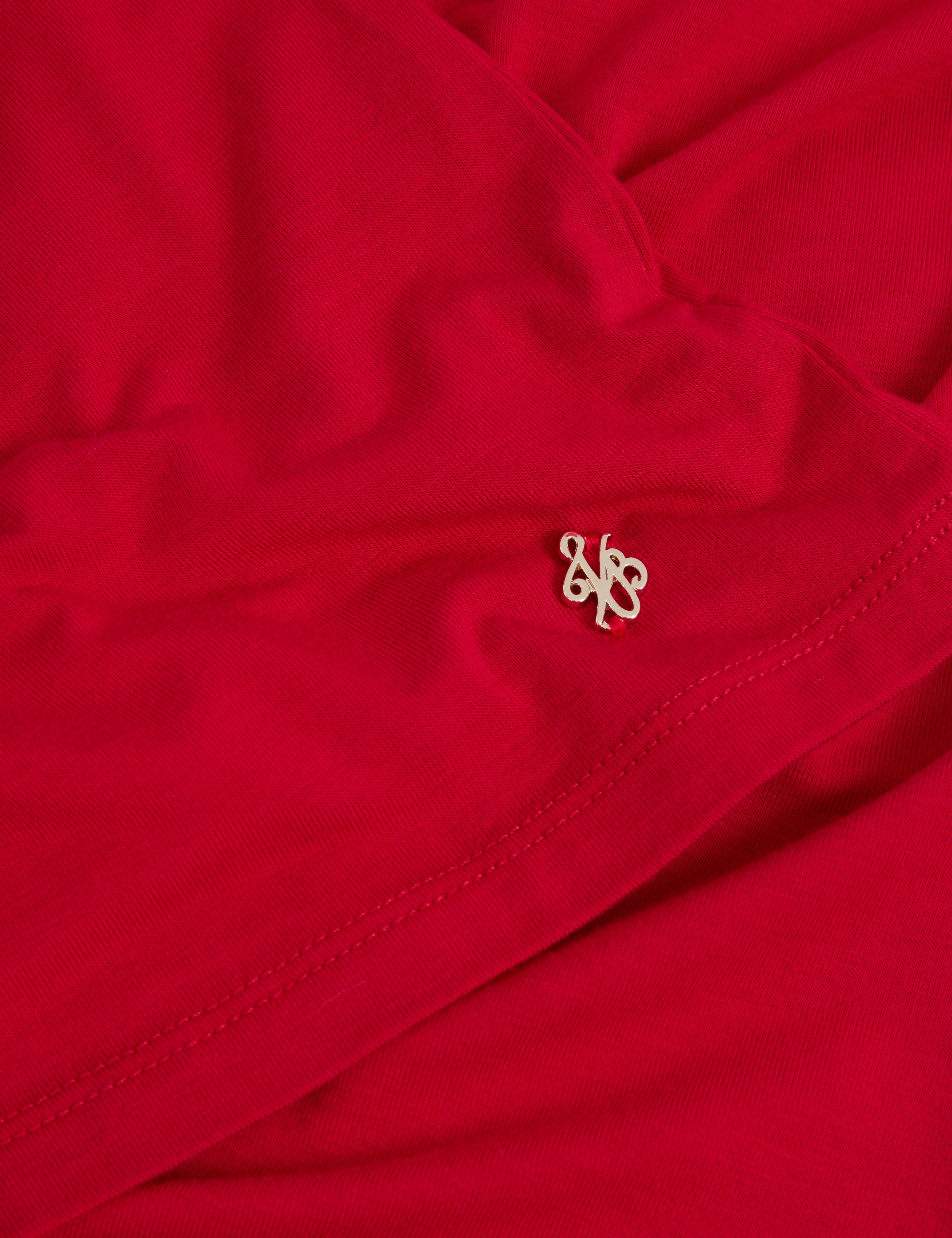Arania Long Sleeve Fitted Jersey Top Dk-Red