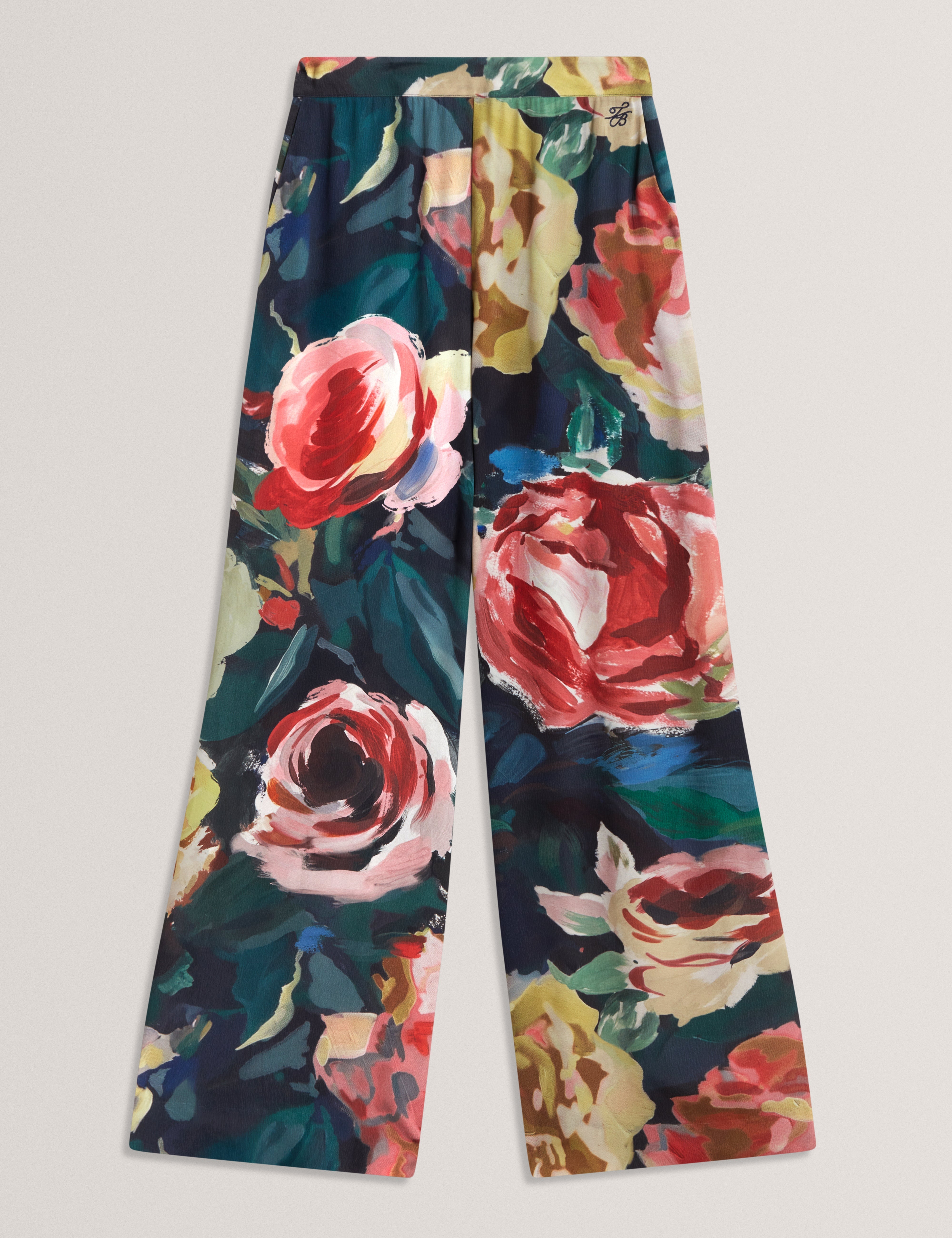 Opulena Printed Wide Leg Trouser Navy