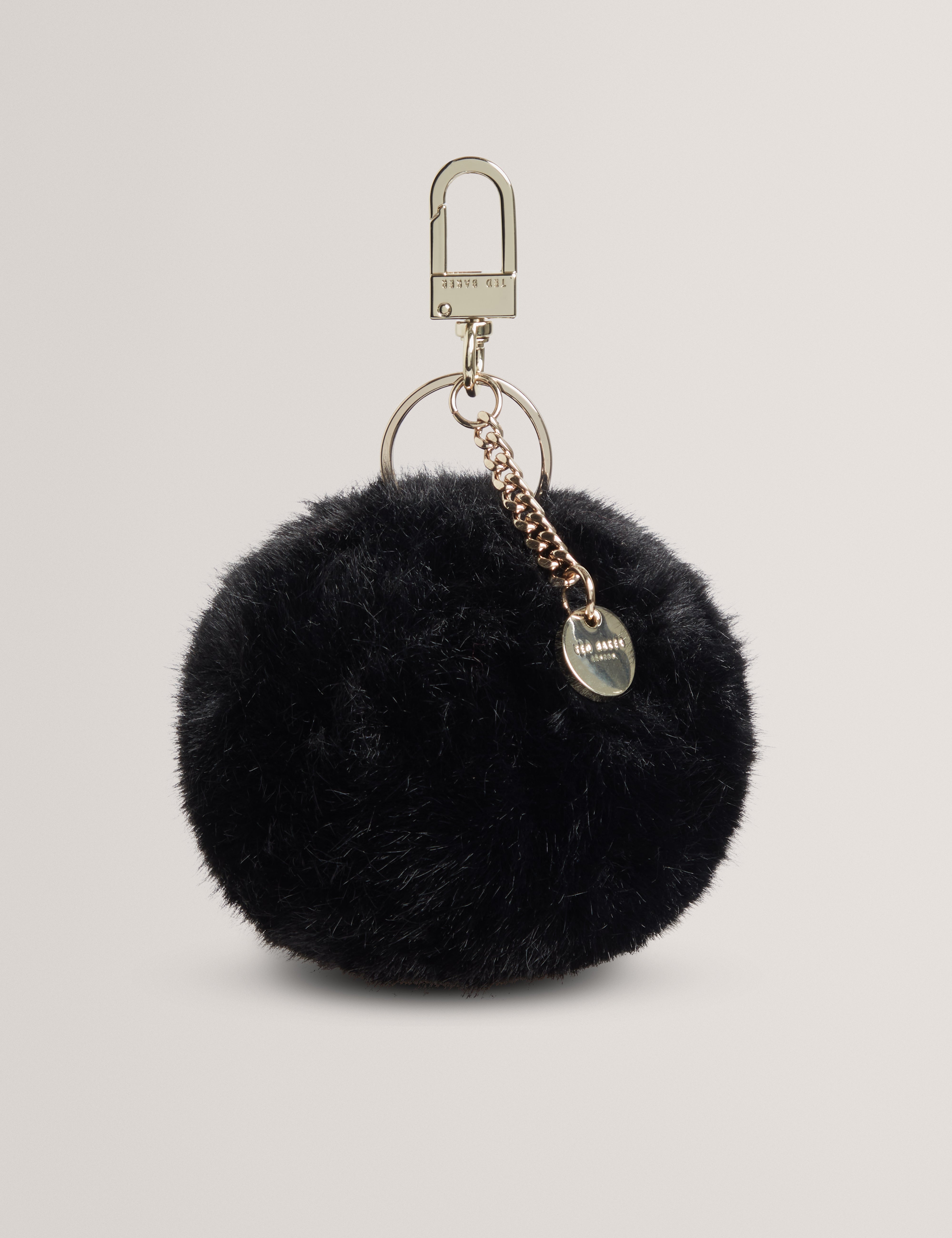 Pomenna Faux Fur Pom Pom Keyring Black