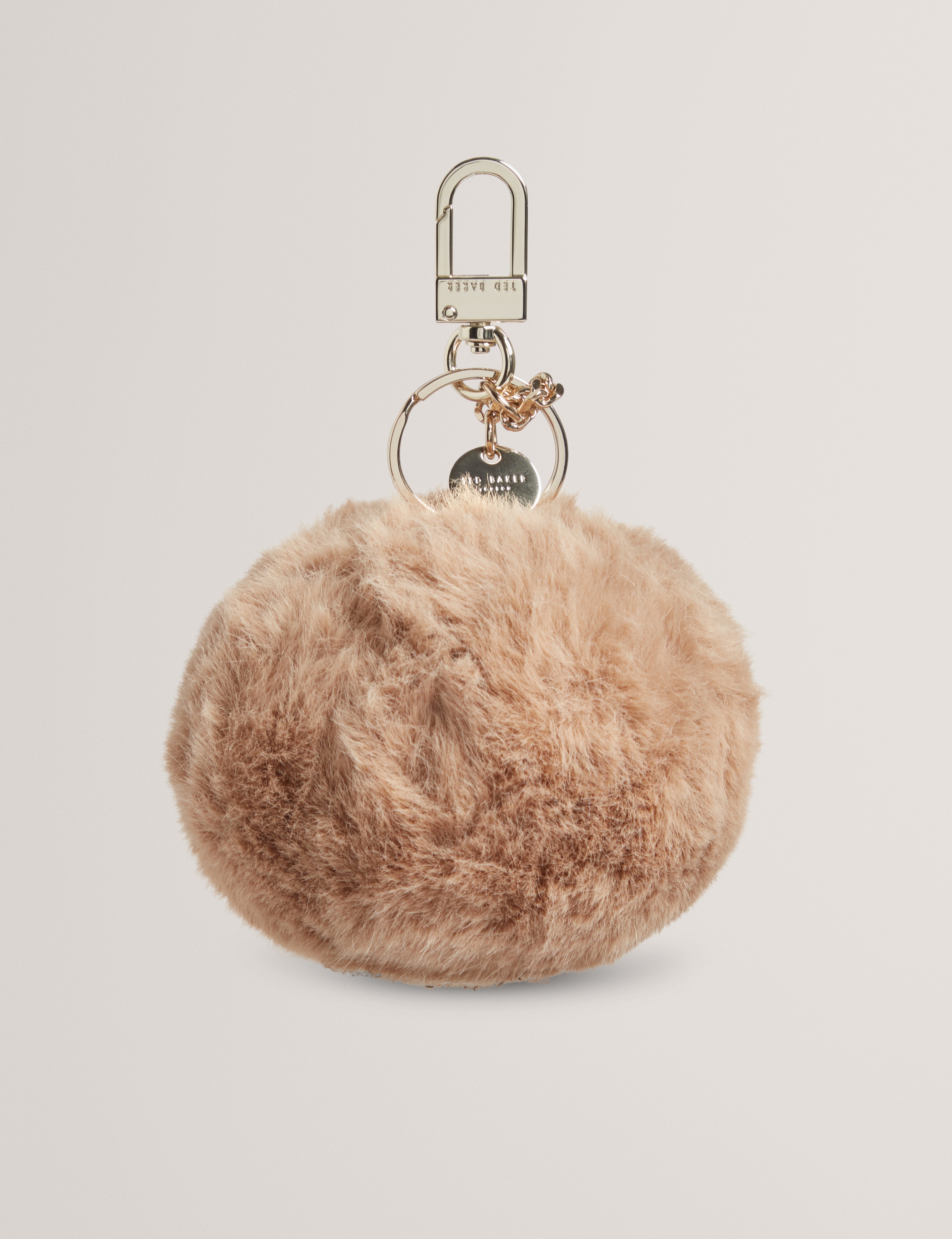 Pomenna Faux Fur Pom Pom Keyring Camel