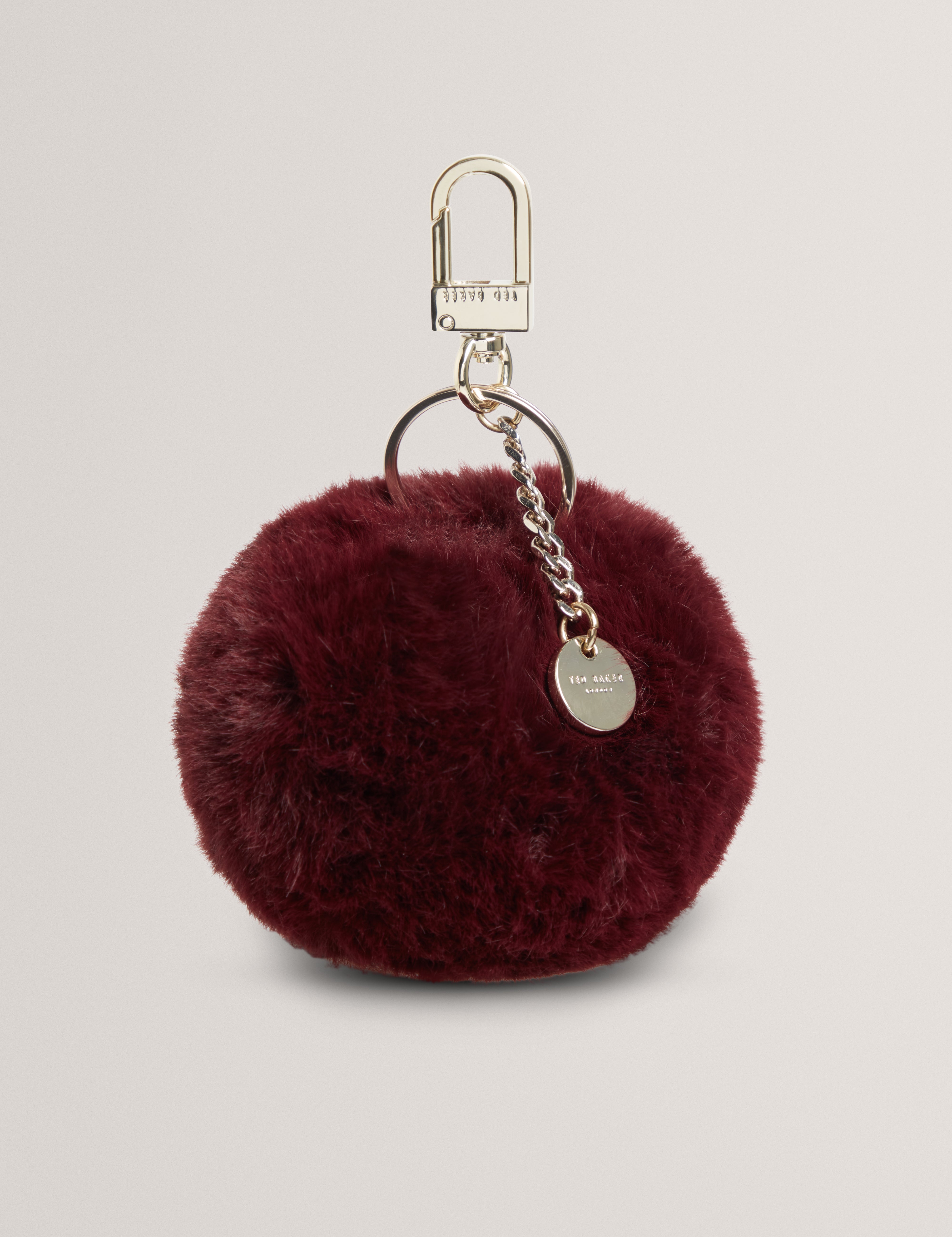 Pomenna Faux Fur Pom Pom Keyring Wine
