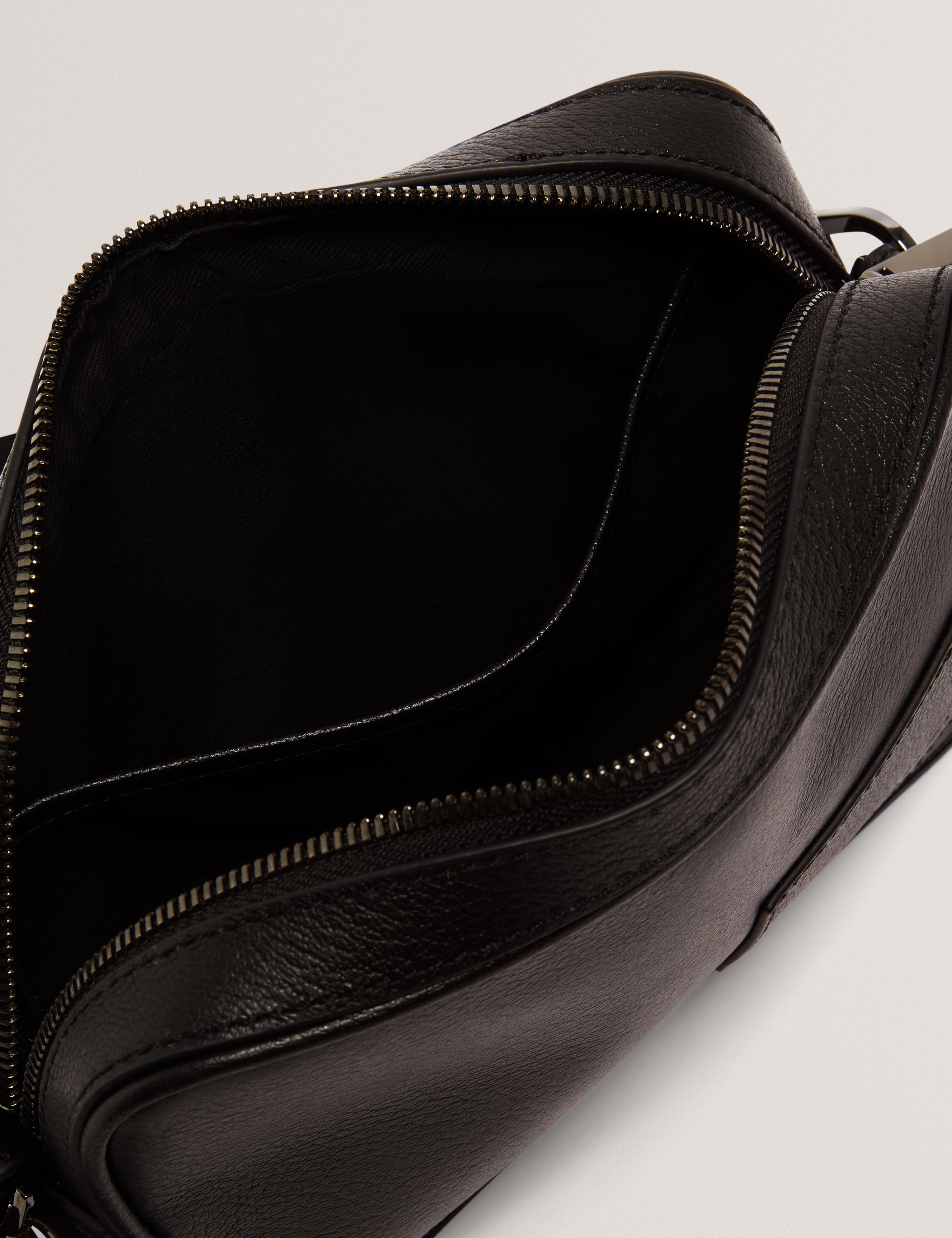 Grifin Leather Crossbody Bag Black
