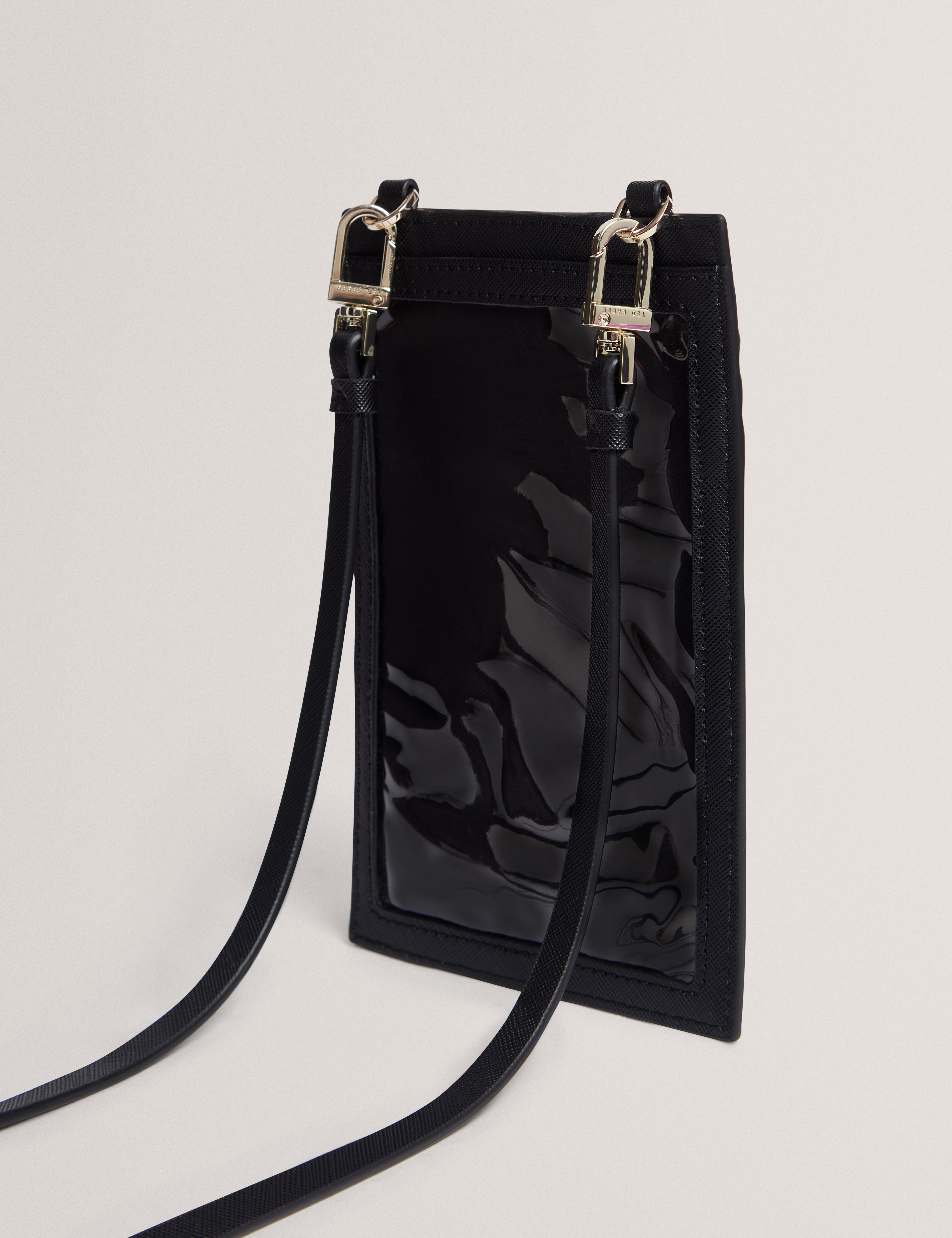 Tulsah Floral Printed Lanyard Phone Pouch Black