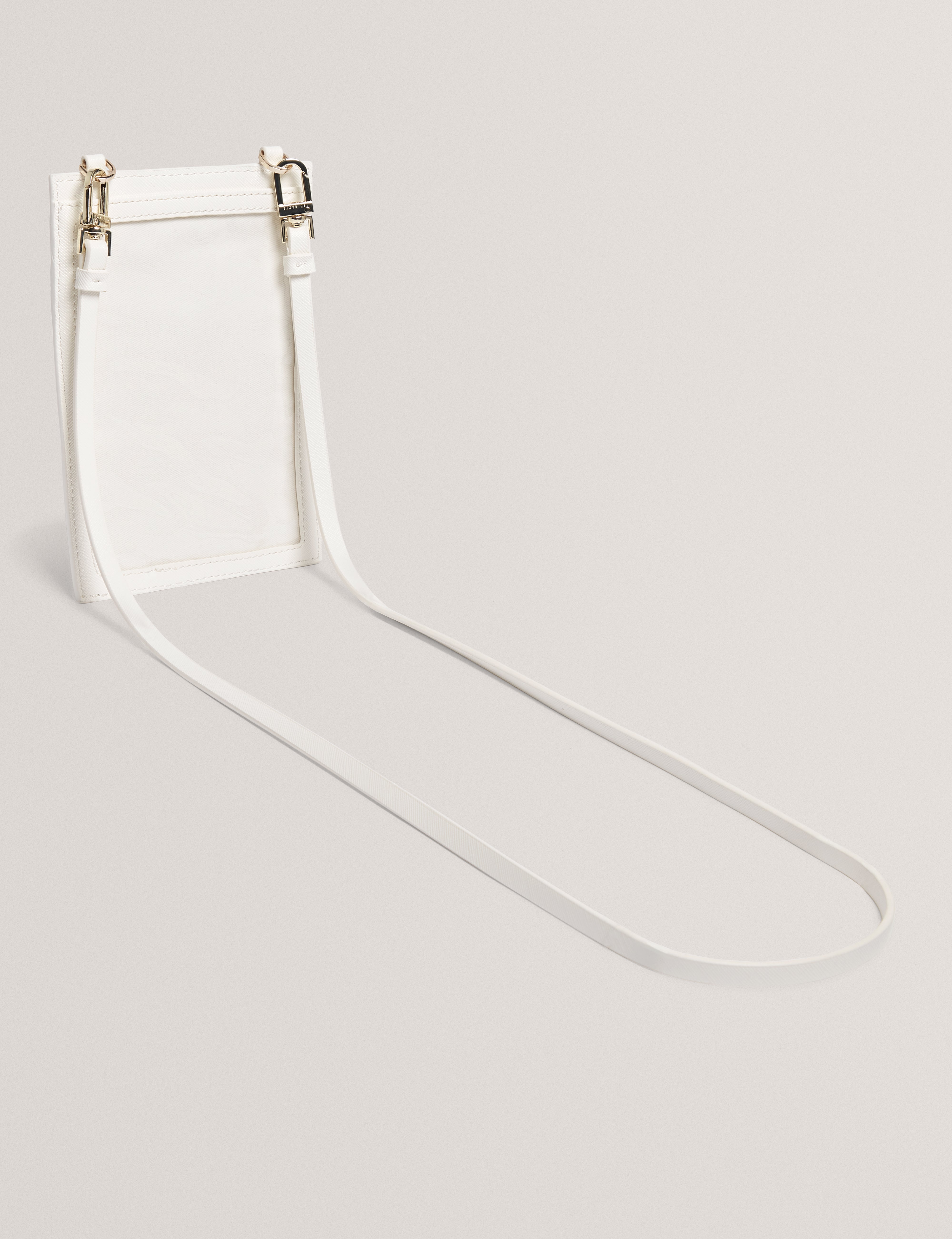 Hallisa Petal Printed Phone Pouch Lanyard White