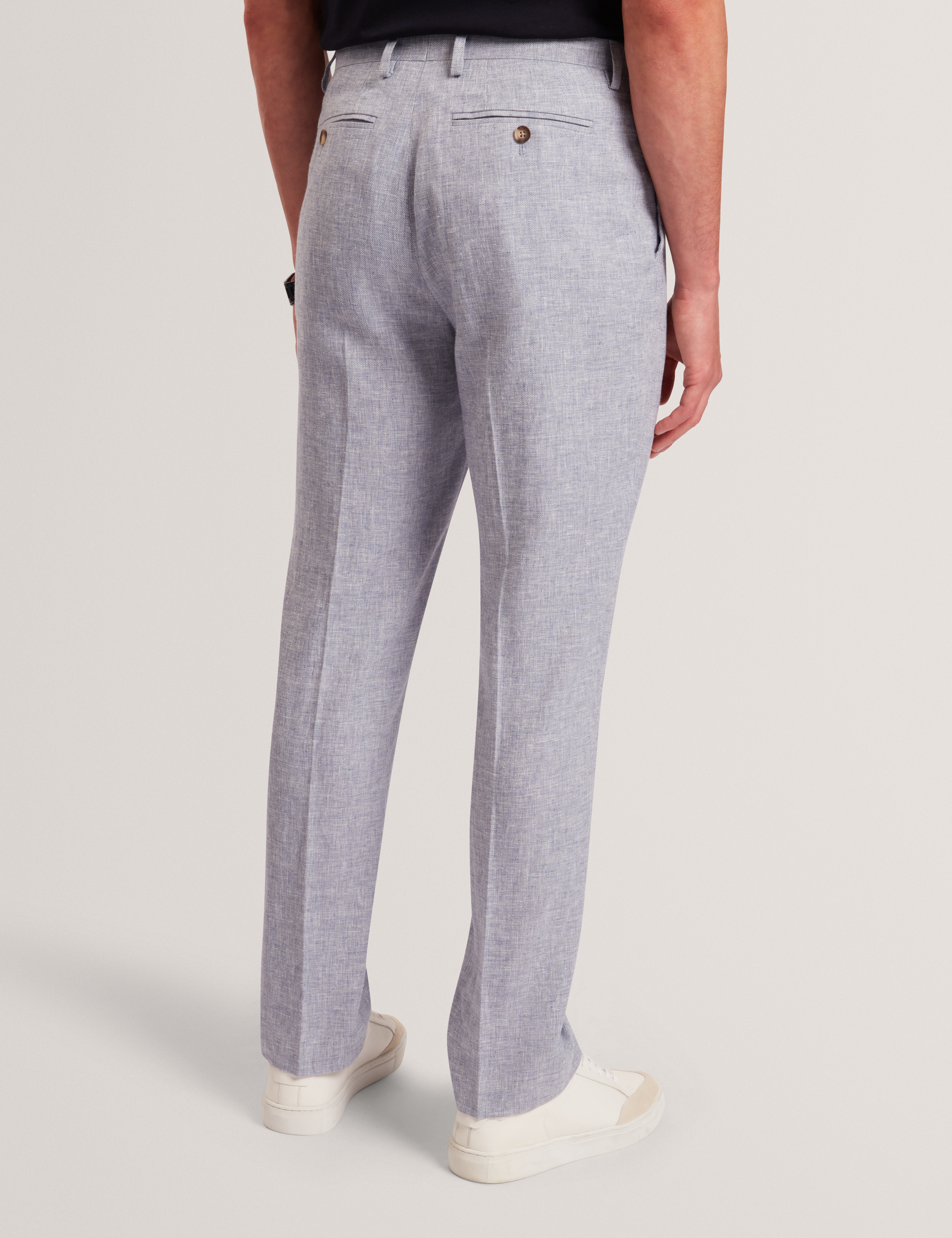 بنطلون جيفرانت بقصة ضيقة من مزيج الكتان - أزرق فاتح