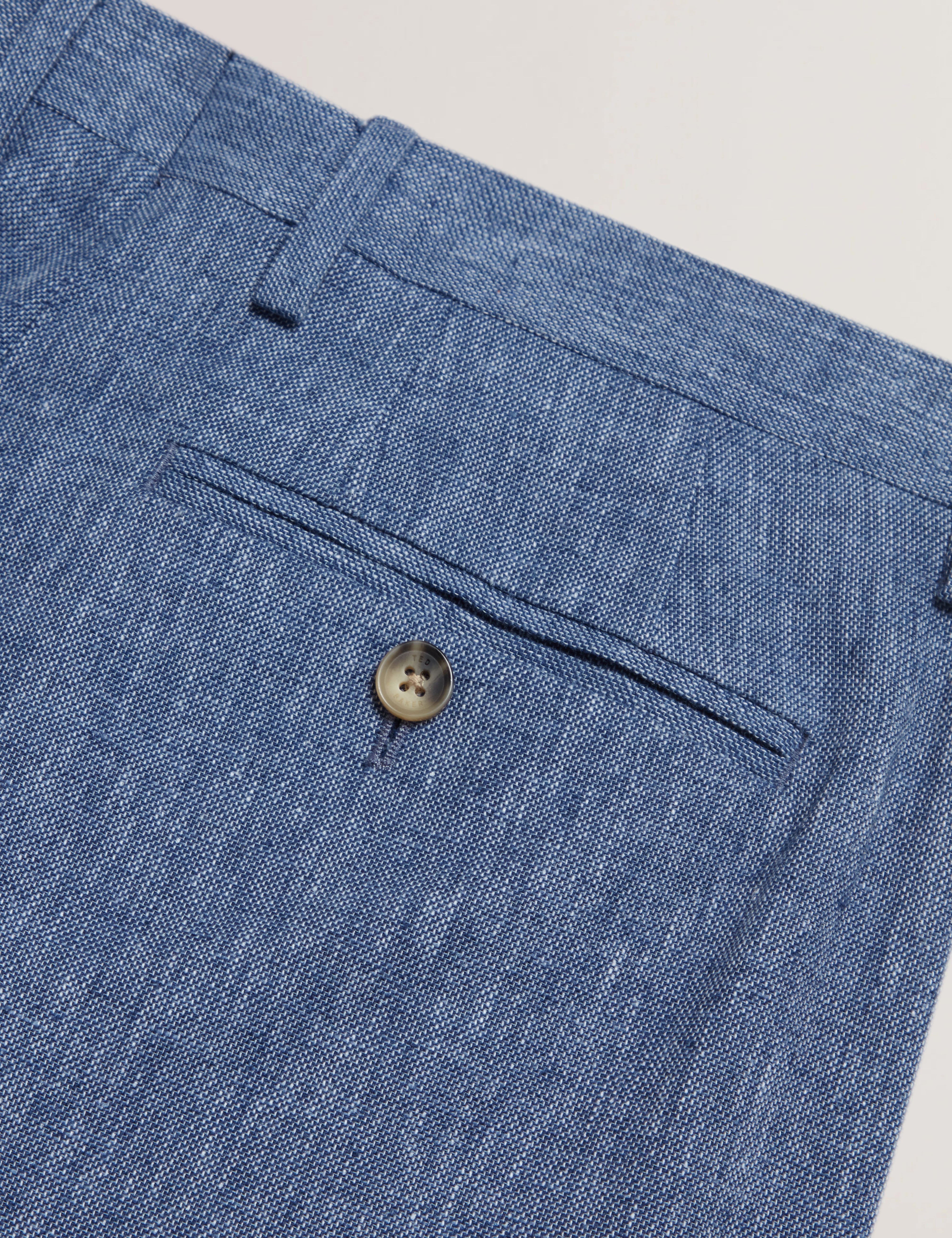 بنطلون جيفرانت بقصة ضيقة من مزيج الكتان باللون الأزرق الداكن