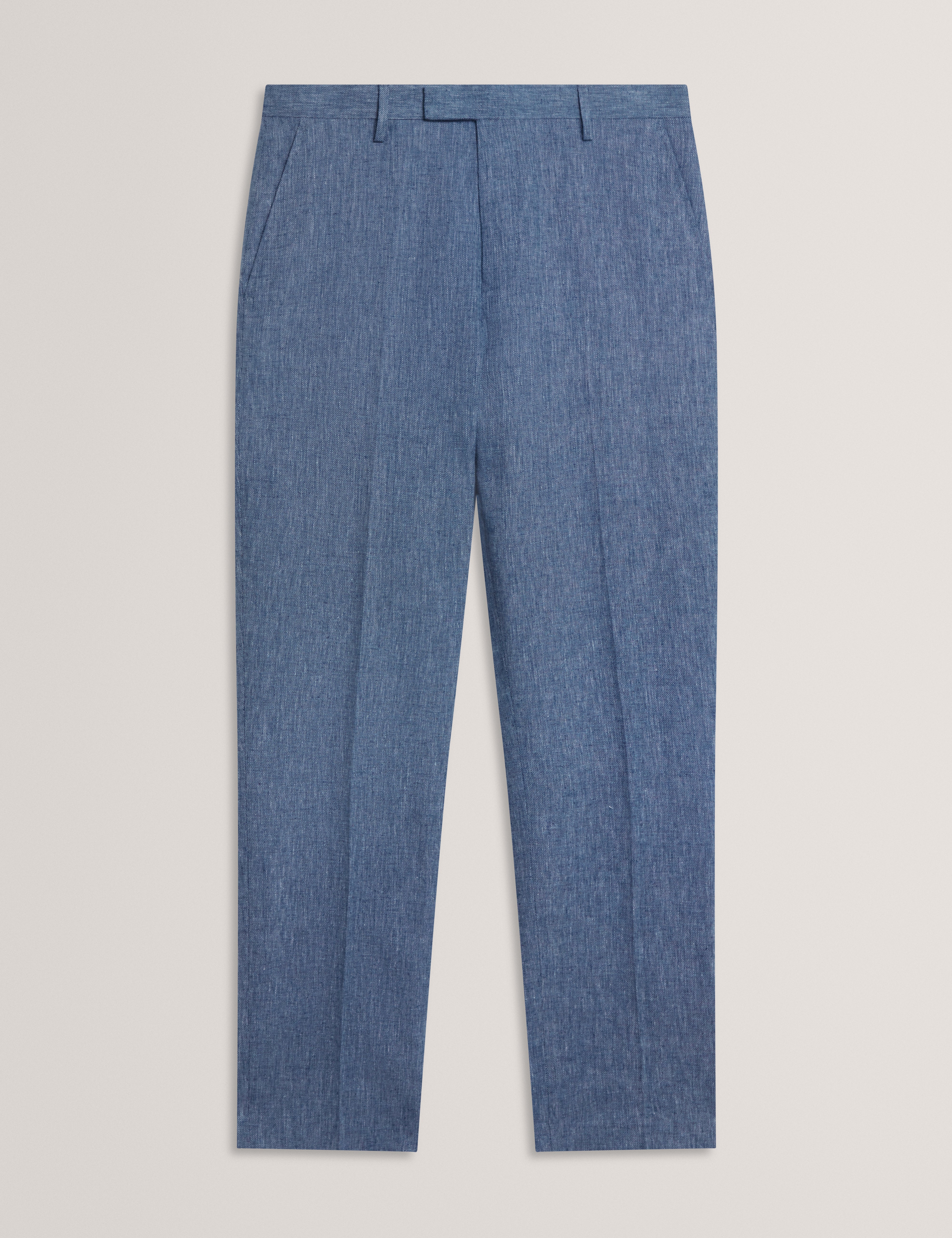 بنطلون جيفرانت بقصة ضيقة من مزيج الكتان باللون الأزرق الداكن