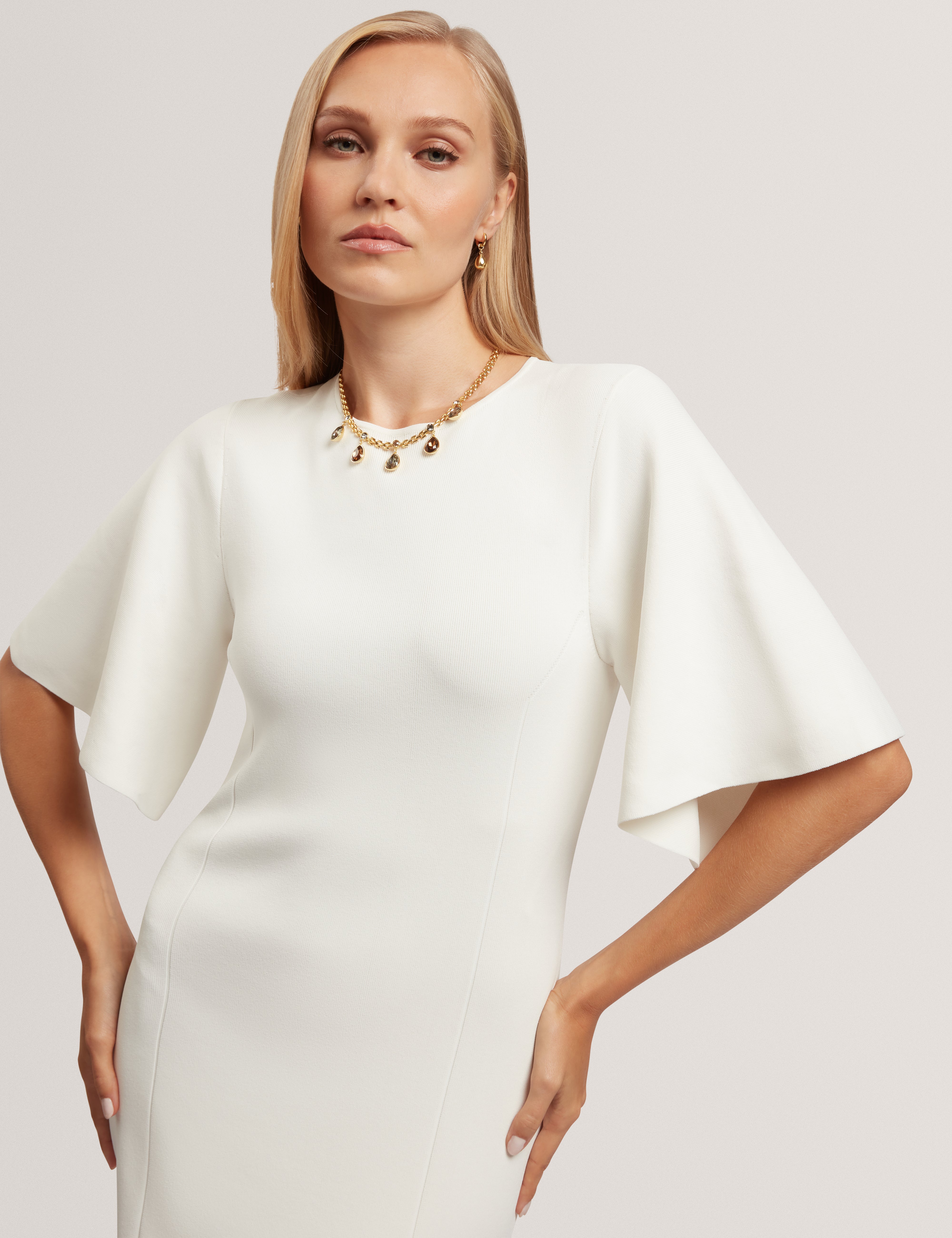 Aedna Bodycon Knit Dress Ivory