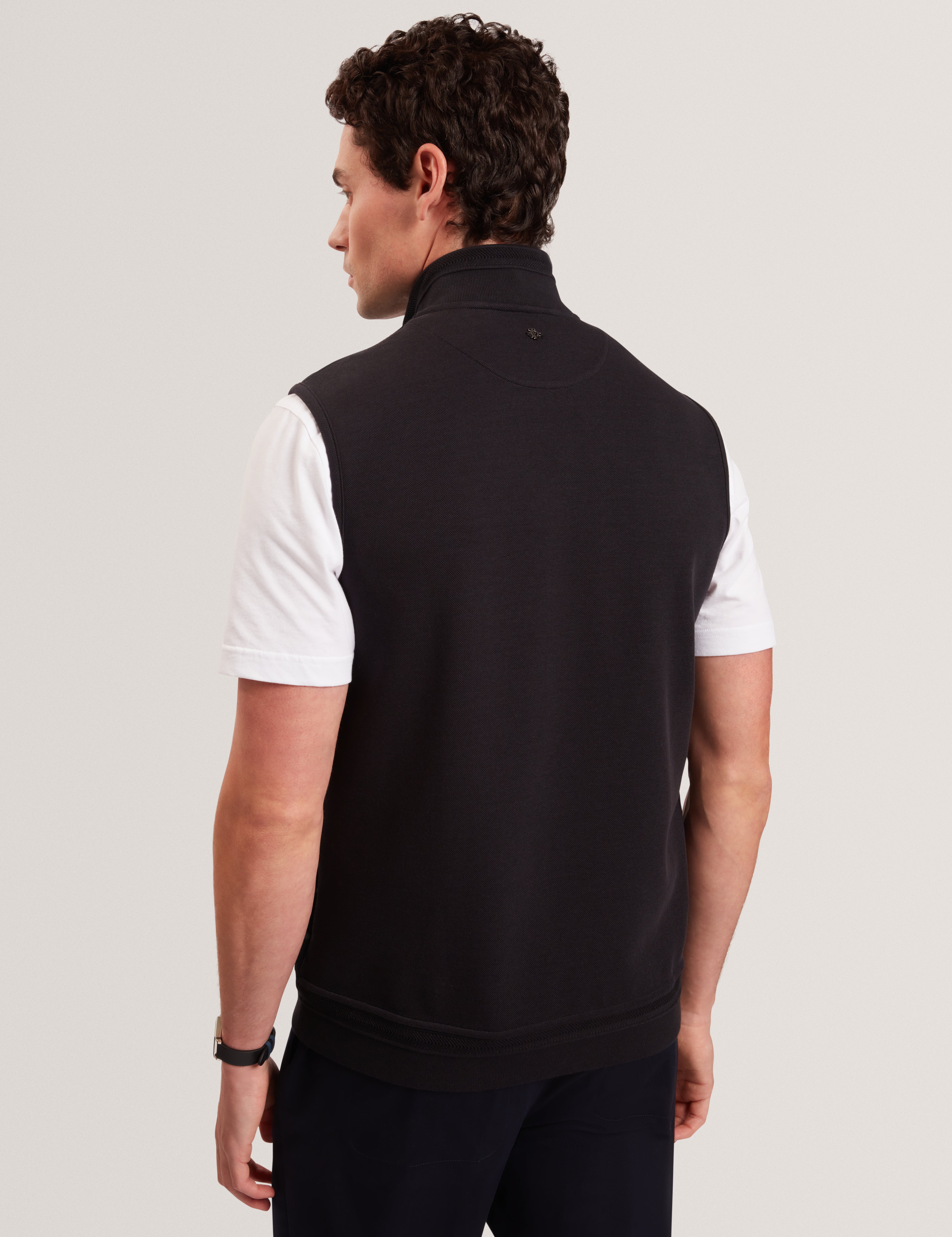 Pafavor Short Sleeve Regular Fit Quilted Gilet Navy