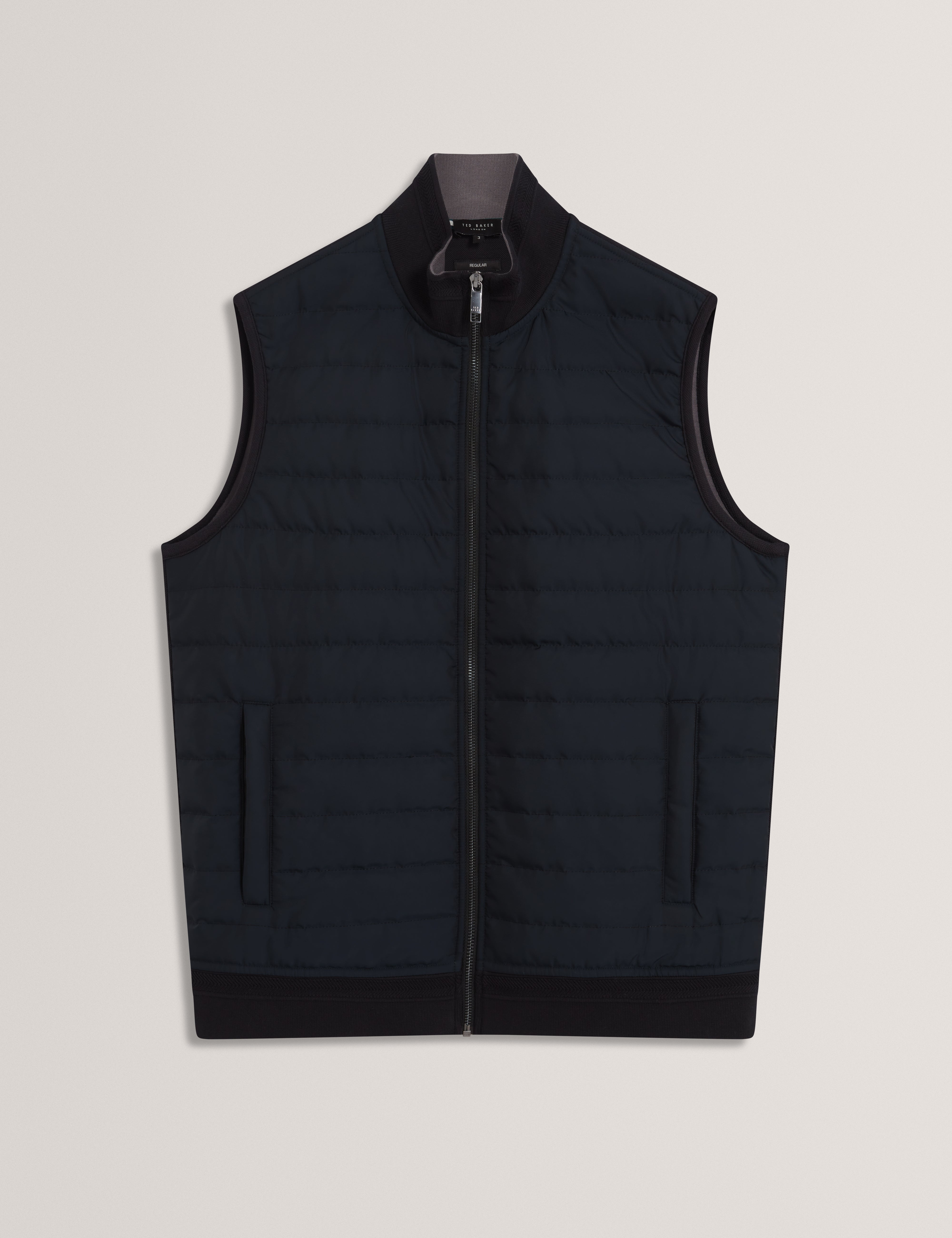 Pafavor Short Sleeve Regular Fit Quilted Gilet Navy