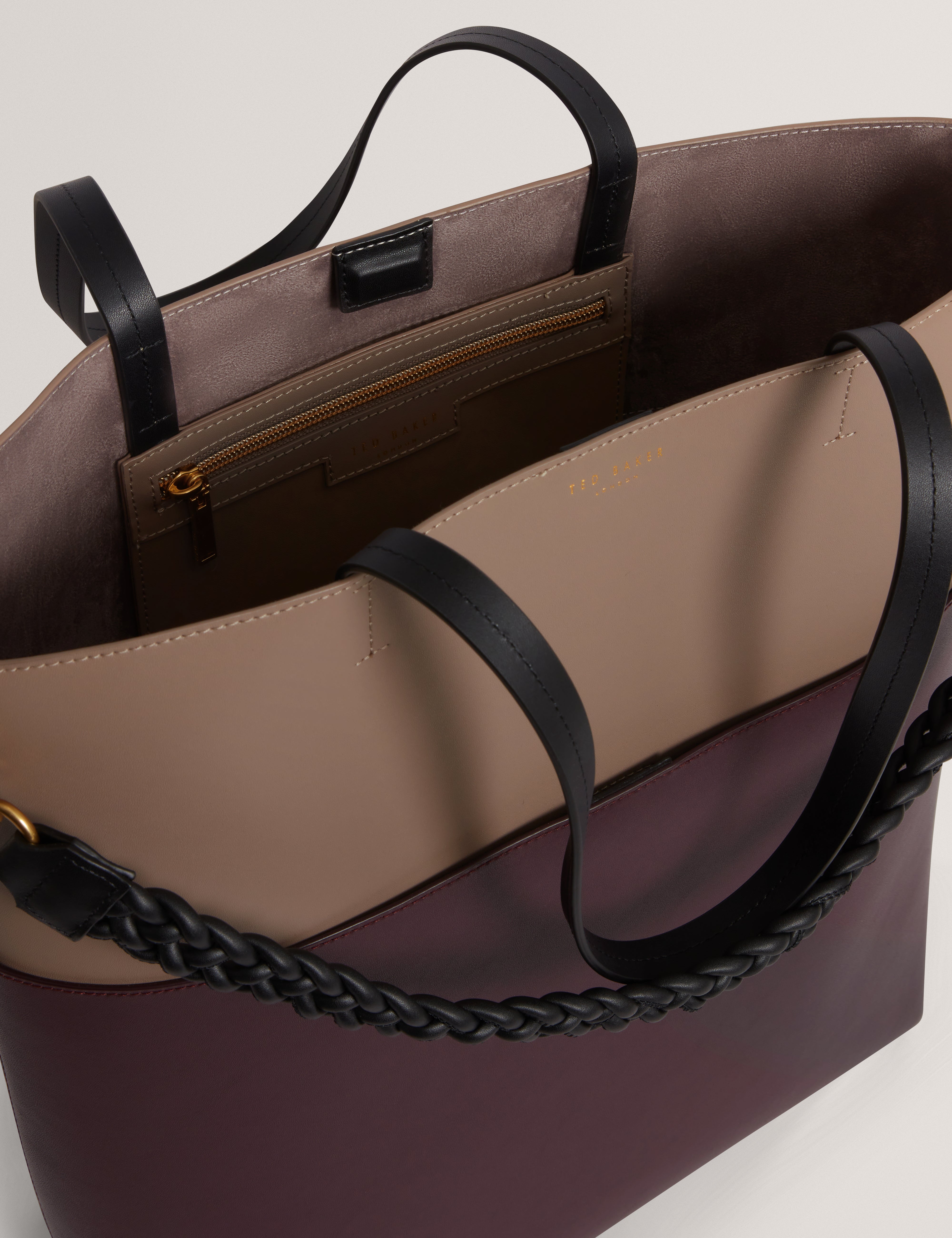 حقيبة نبيذ كبيرة ملونة بمقبض منسوج من وينسلو