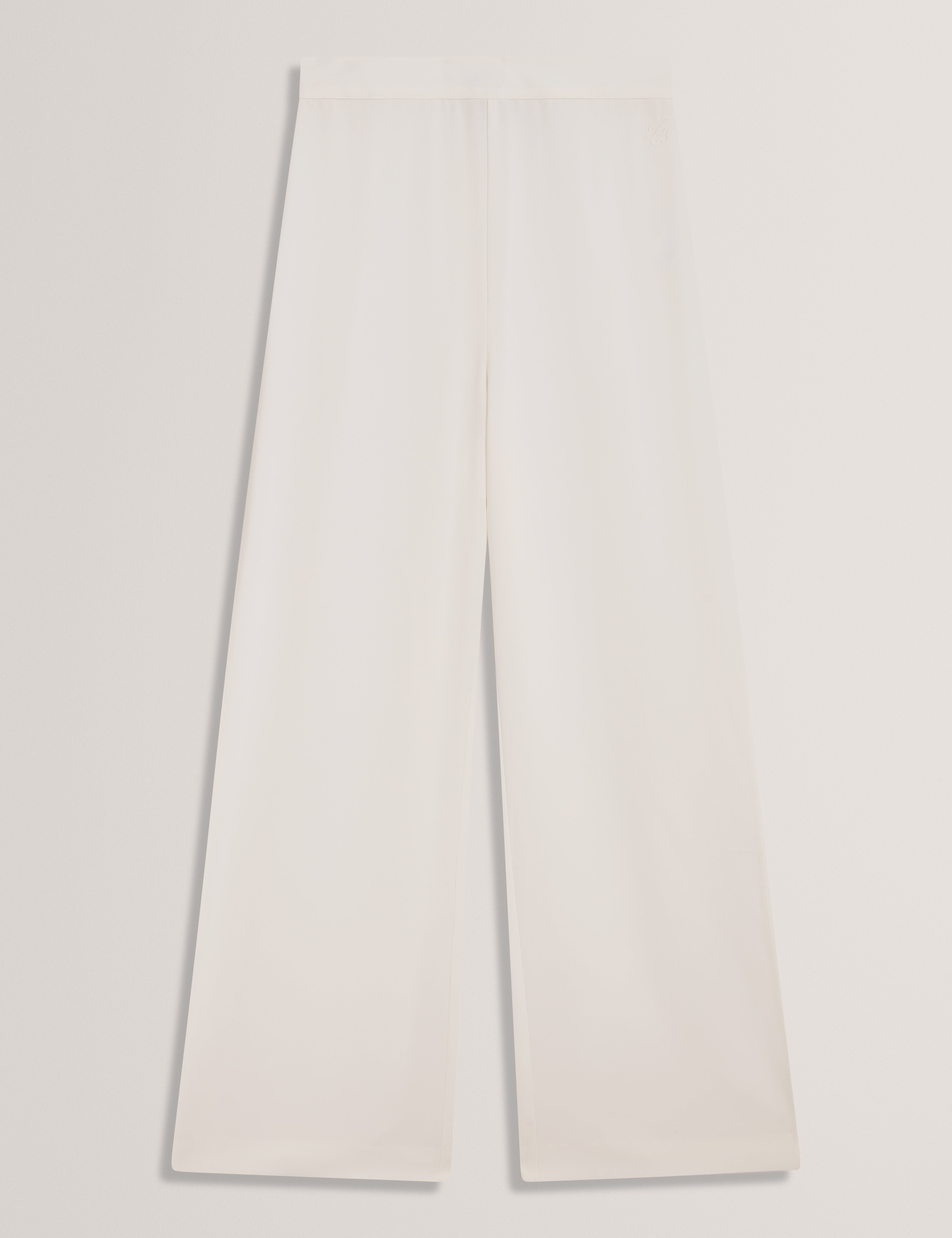 Gorjja Piping Detail Wide Leg Crepe Trouser Ivory